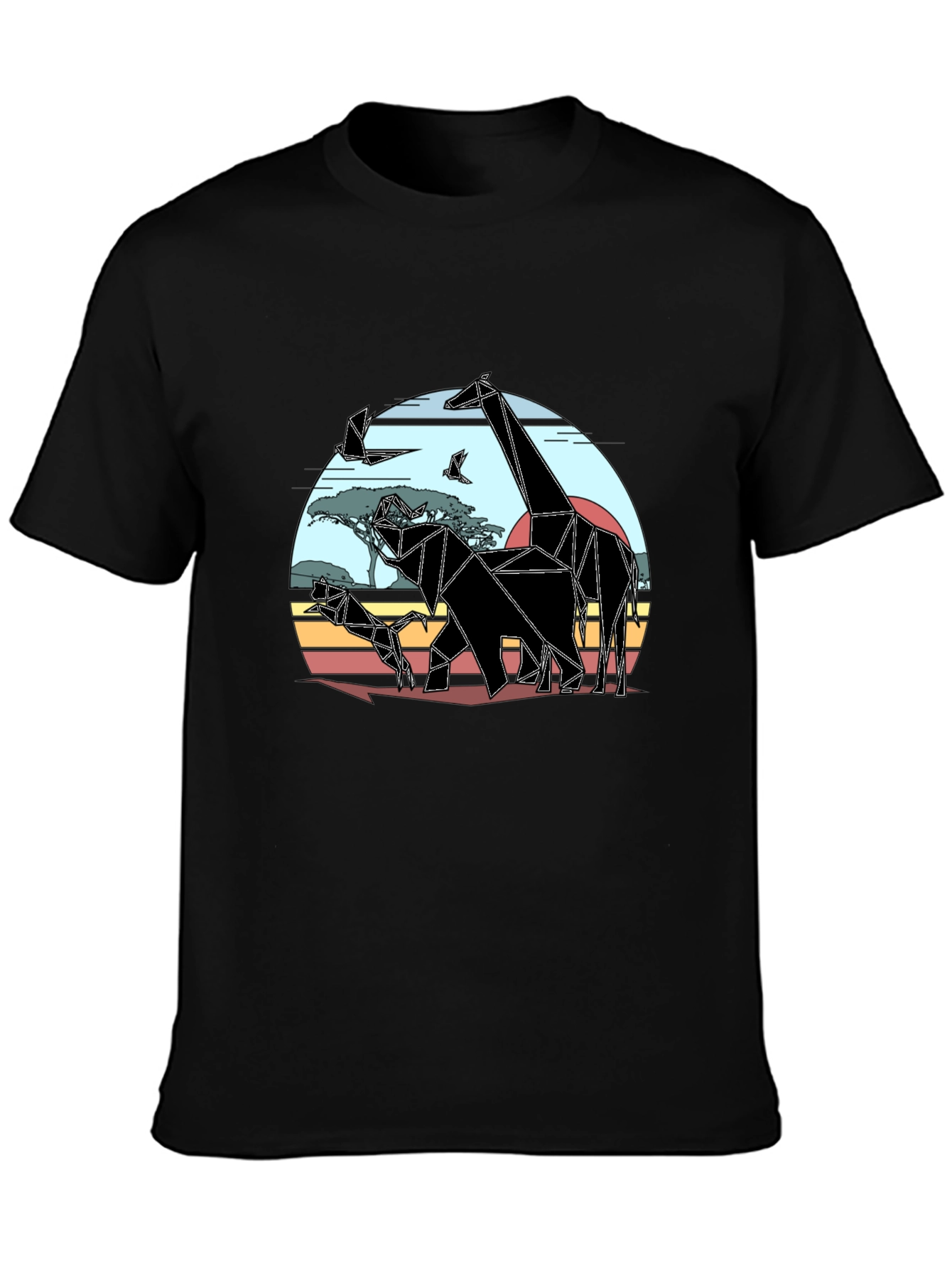 Geometric African Animals Mens T-Shirt