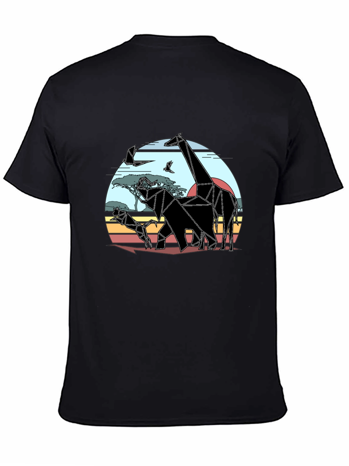 Geometric African Animals Mens T-Shirt