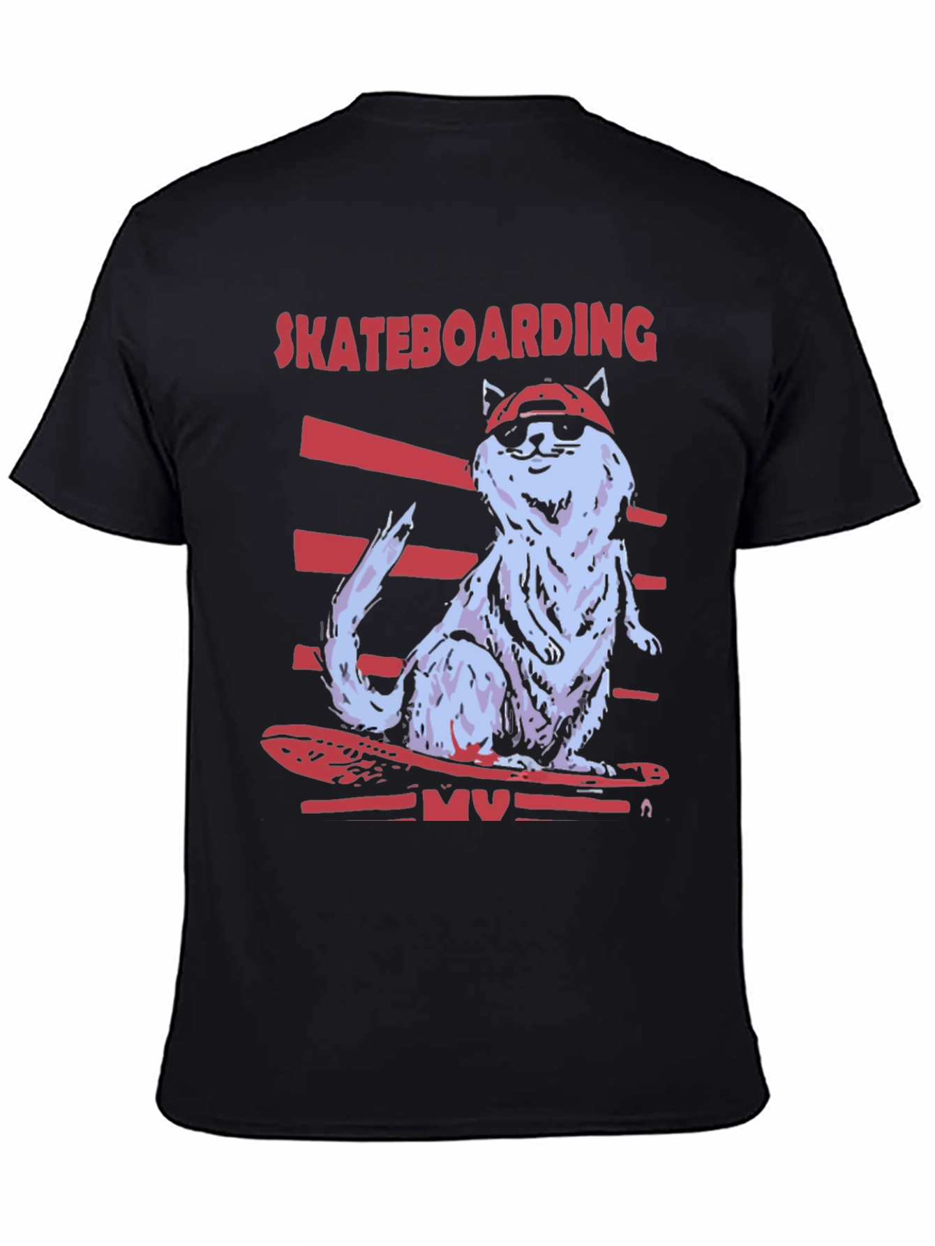 Skateboarding Cat T-Shirt - Cool Graphic Tee