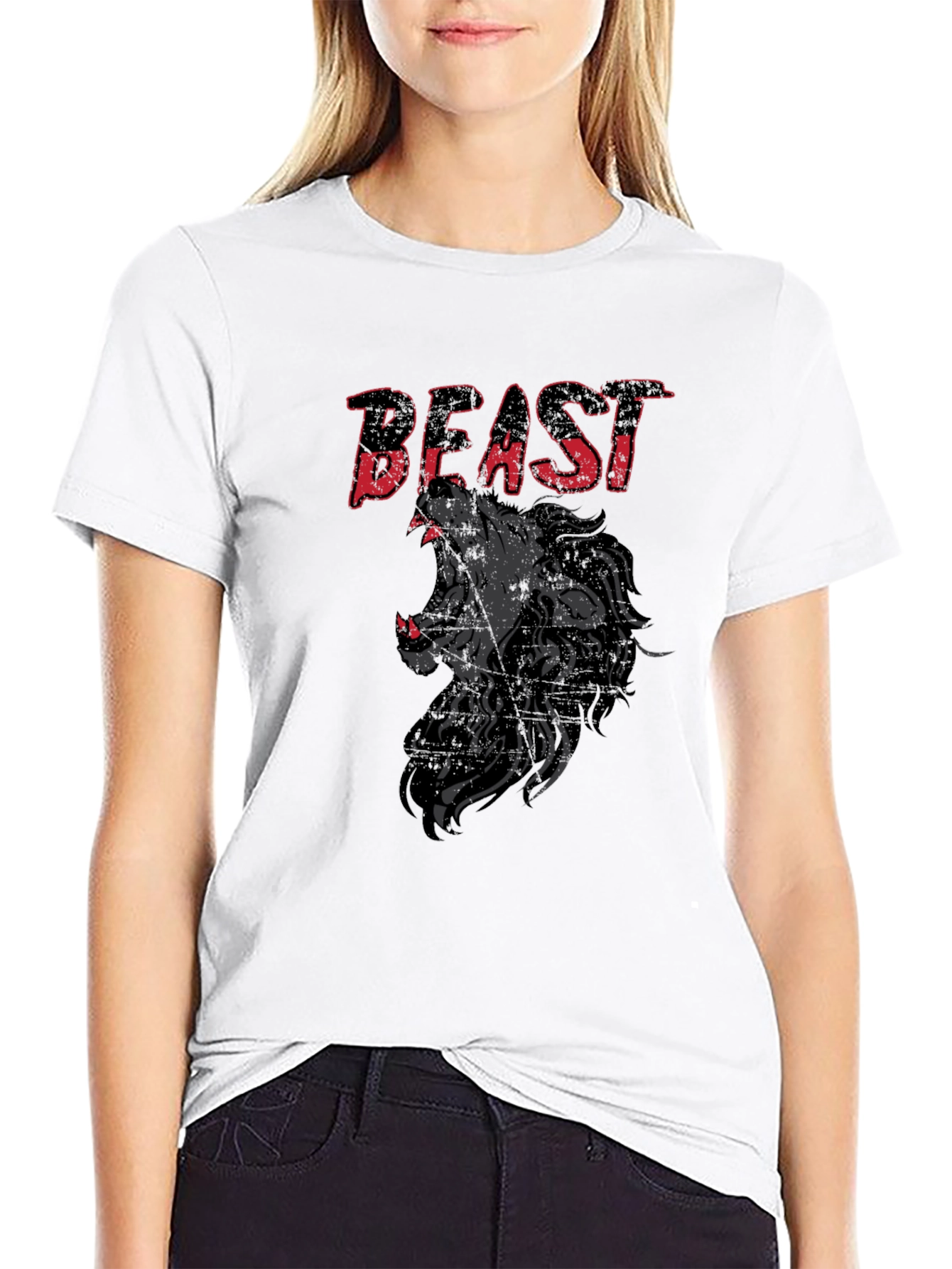 Beast Lion Graphic Tee - Mens Black T-Shirt