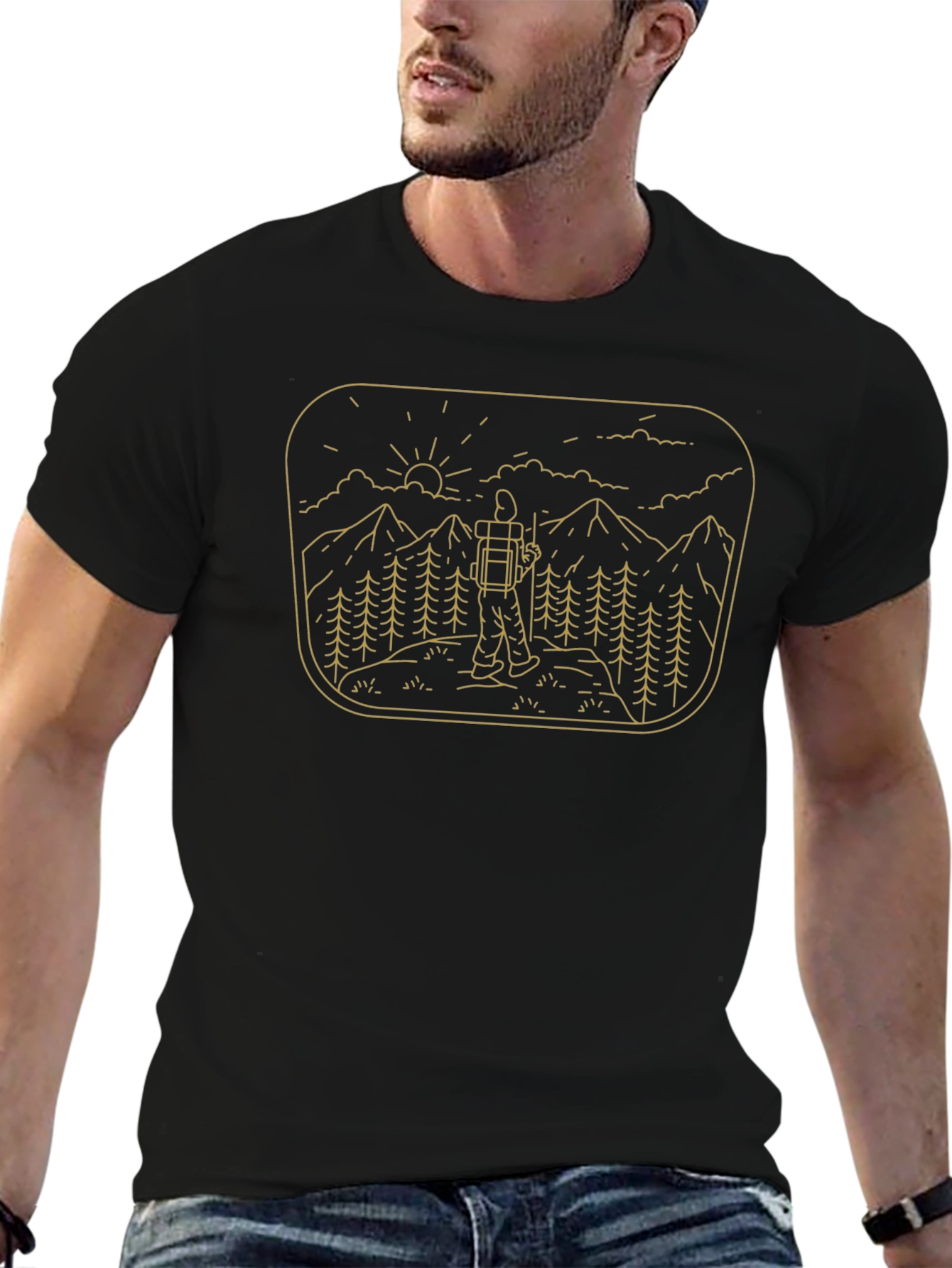 Nature Hiker Graphic Tee - Black