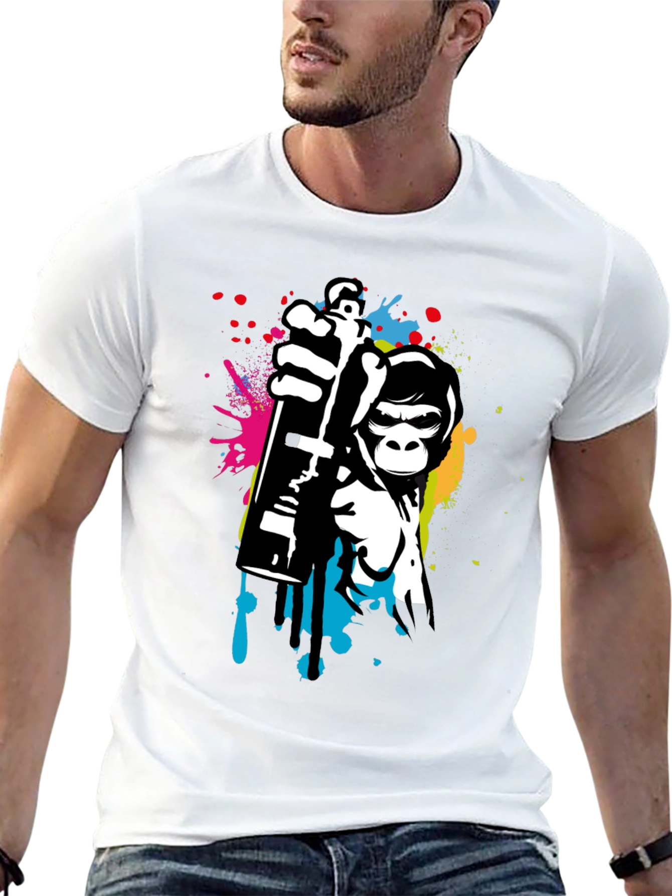 Monkey Graffiti Artist T-Shirt - Urban Style