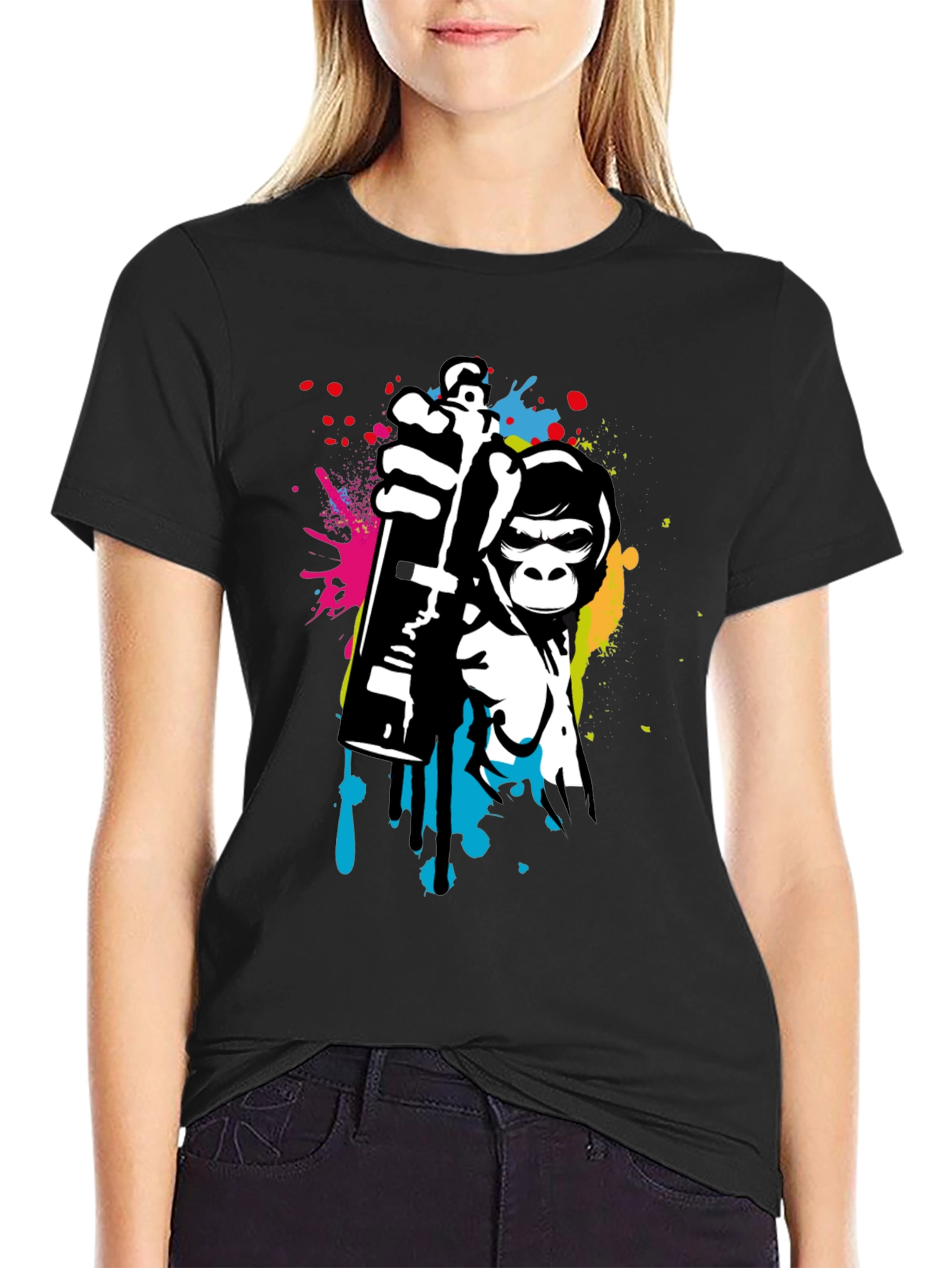 Monkey Graffiti Artist T-Shirt - Urban Style