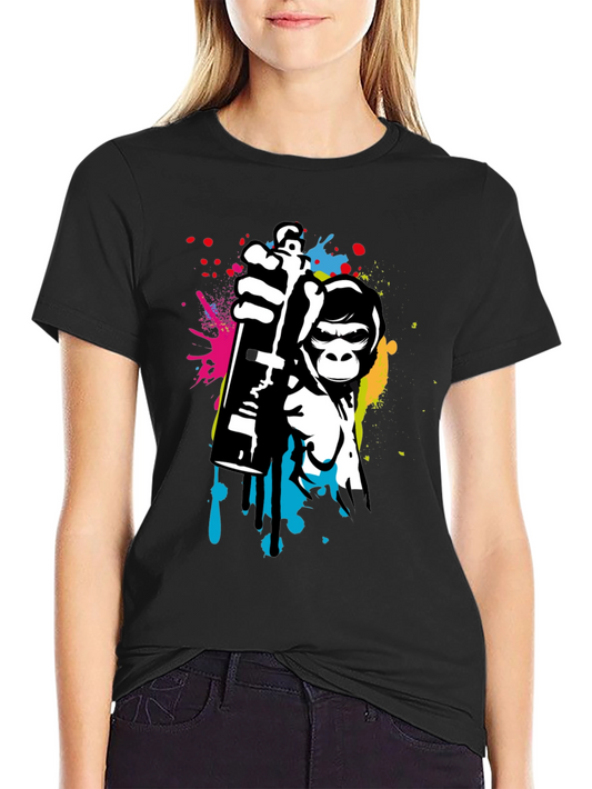 Monkey Graffiti Artist T-Shirt - Urban Style