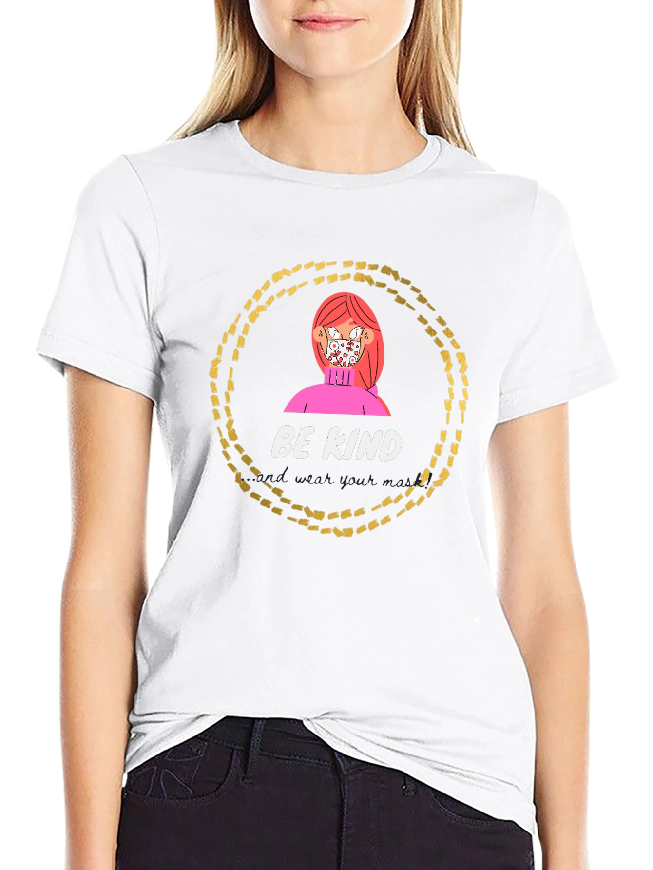 Be Kind Graphic Tee - Black Cotton Casual Wear
