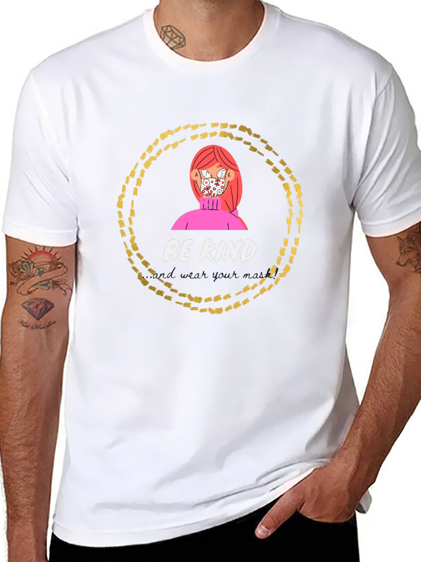 Be Kind Graphic Tee - Black Cotton Casual Wear