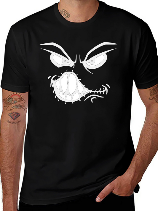 Monster Face Graphic Black T-Shirt