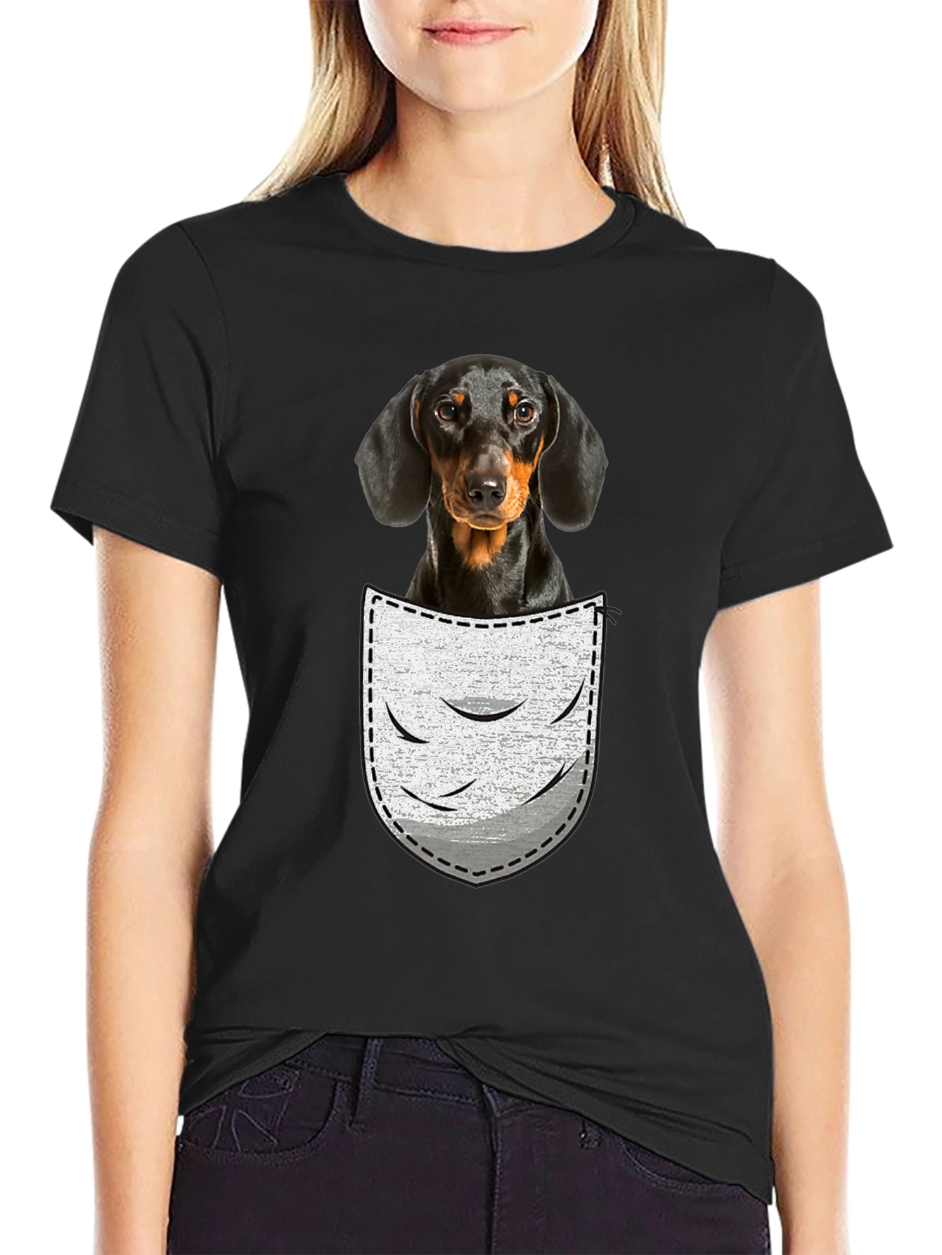 Dachshund Pocket T-Shirt - Cute Dog Tee