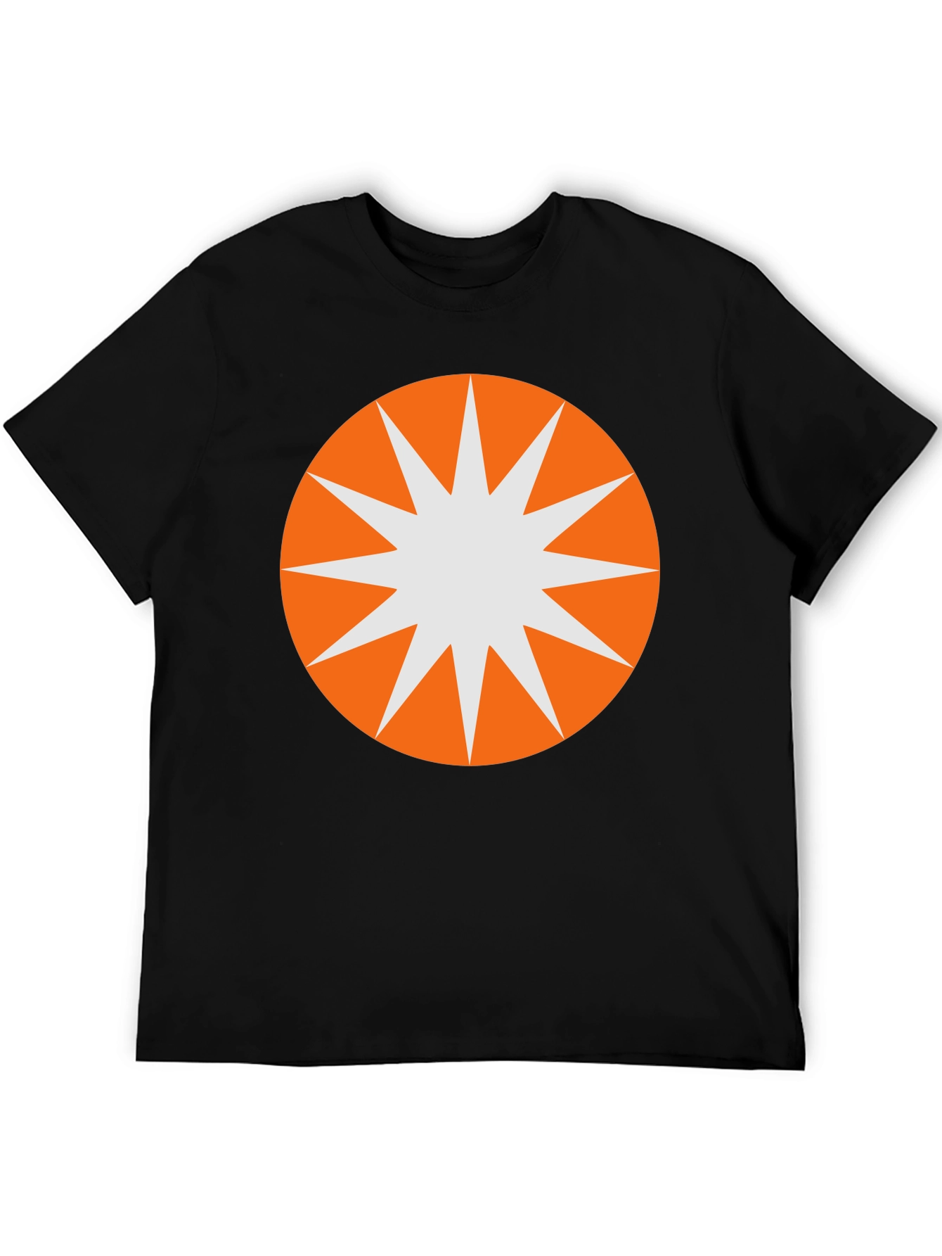 Starburst Graphic Tee - Black Cotton Blend Casual T-Shirt