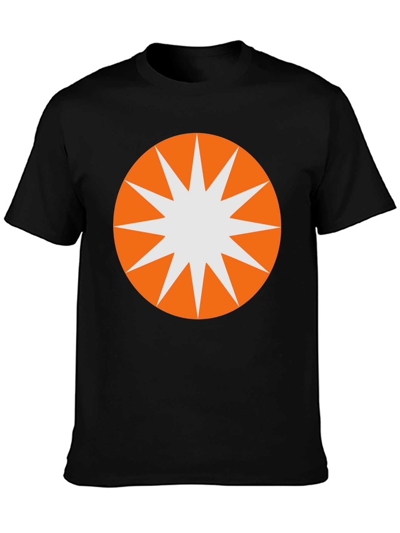 Starburst Graphic Tee - Black Cotton Blend Casual T-Shirt