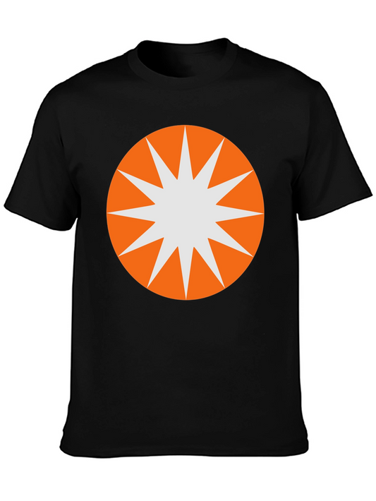 Starburst Graphic Tee - Black Cotton Blend Casual T-Shirt