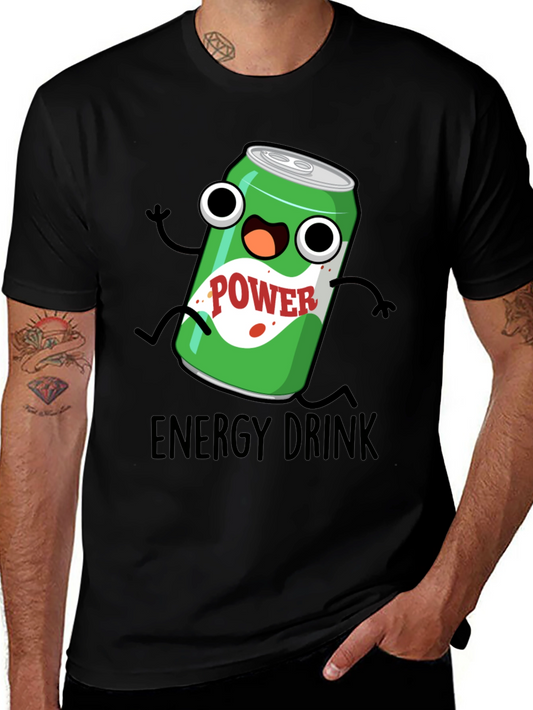 Cartoon Energy Drink T-Shirt - Black