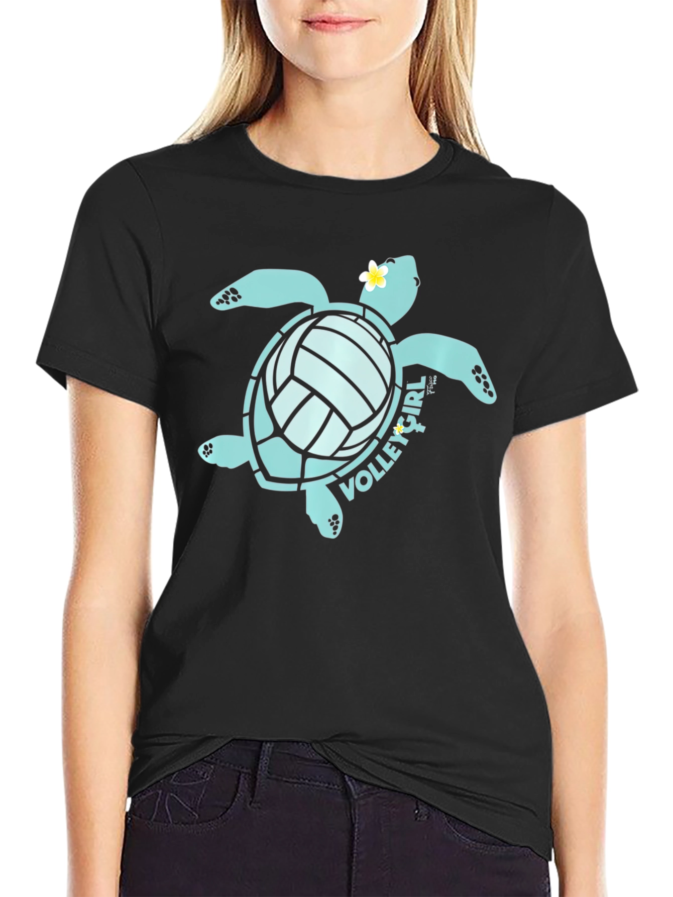 Volleygirl Turtle Graphic T-Shirt
