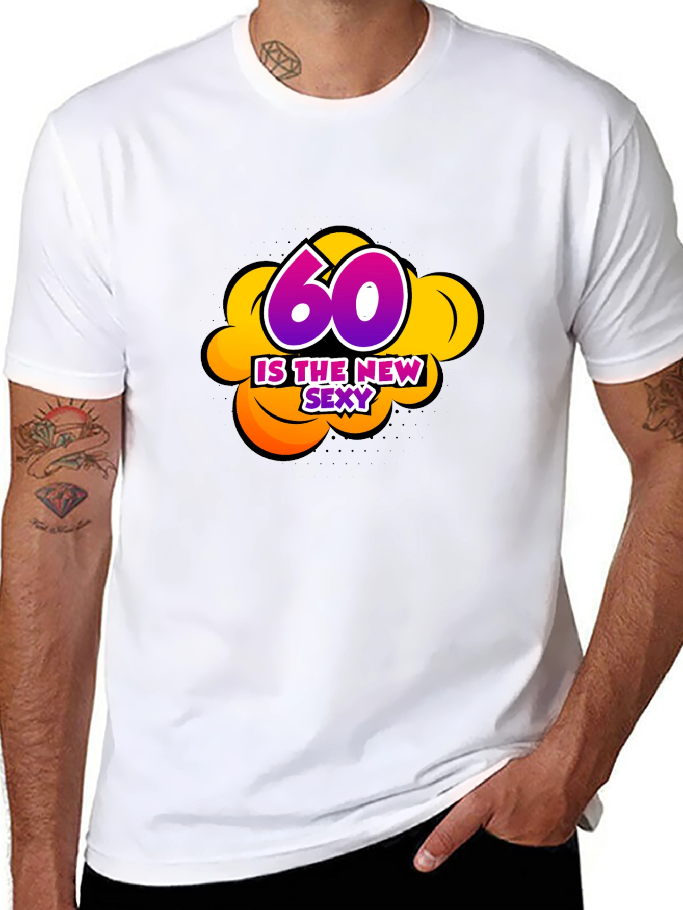 60 Is The New Sexy Graphic Black T-Shirt