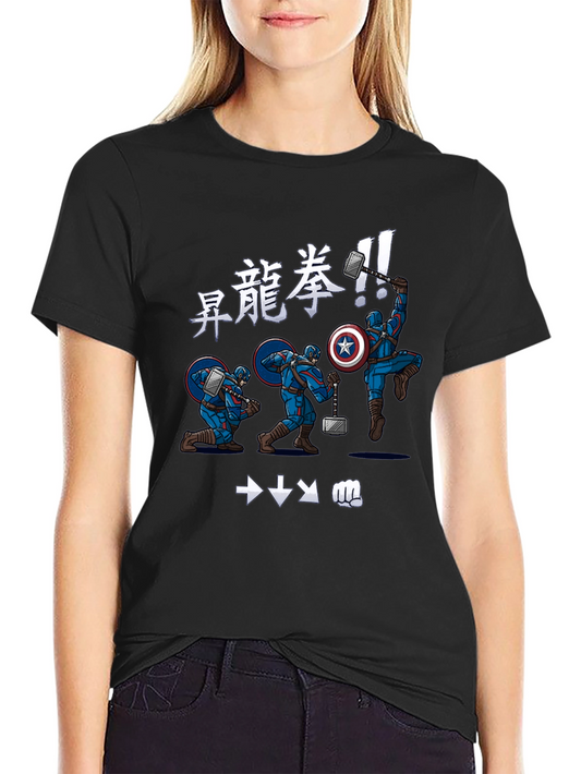 Captain America Dragon Punch Graphic T-Shirt