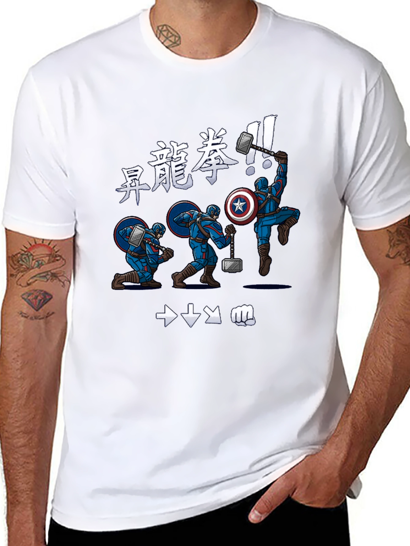 Captain America Dragon Punch Graphic T-Shirt