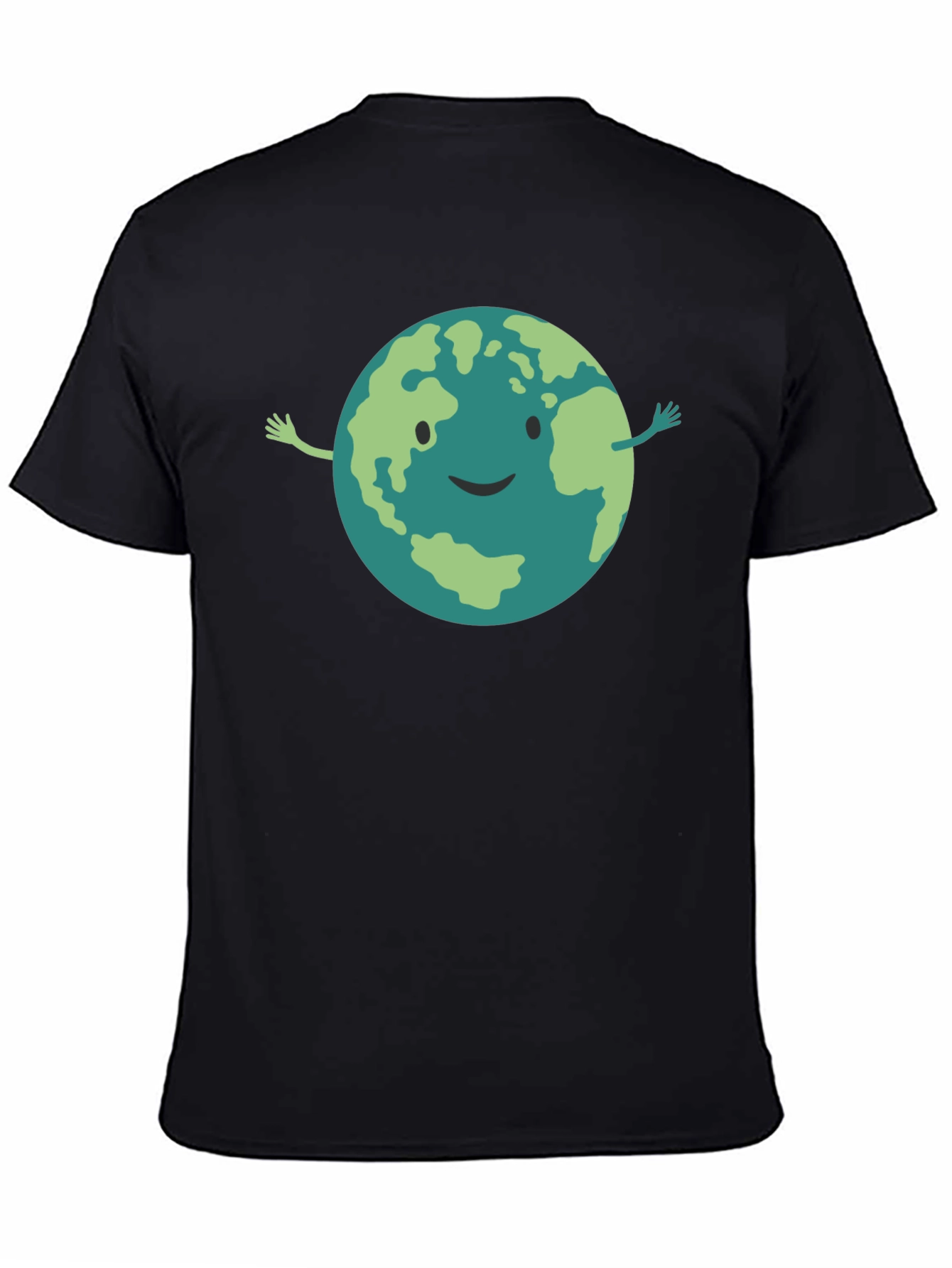 Smiling Earth Graphic Black T-Shirt