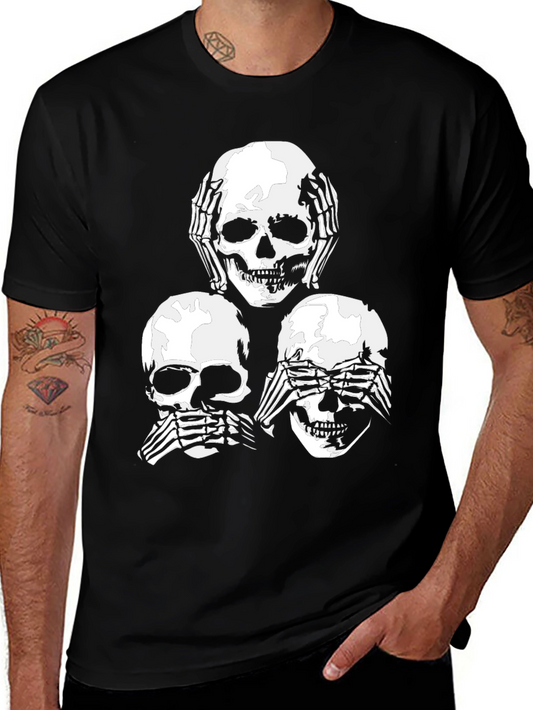 Skull Graphic Tee: See No Hear No Speak No Evil