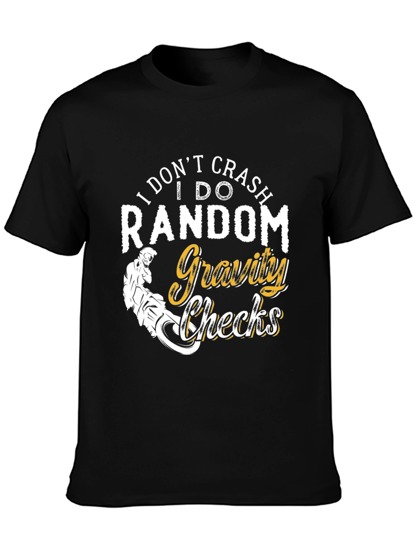 Random Gravity Checks Graphic Tee - Black