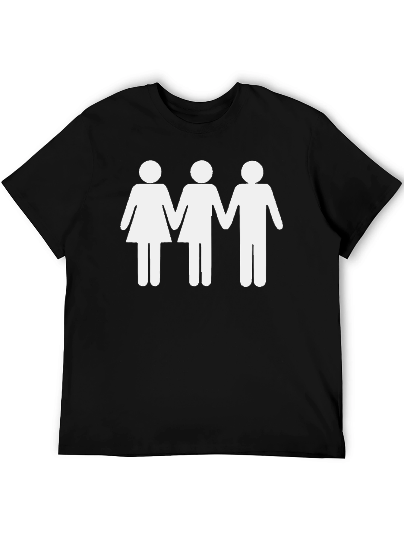 Novelty T-Shirt: Stick Figure Trio Design