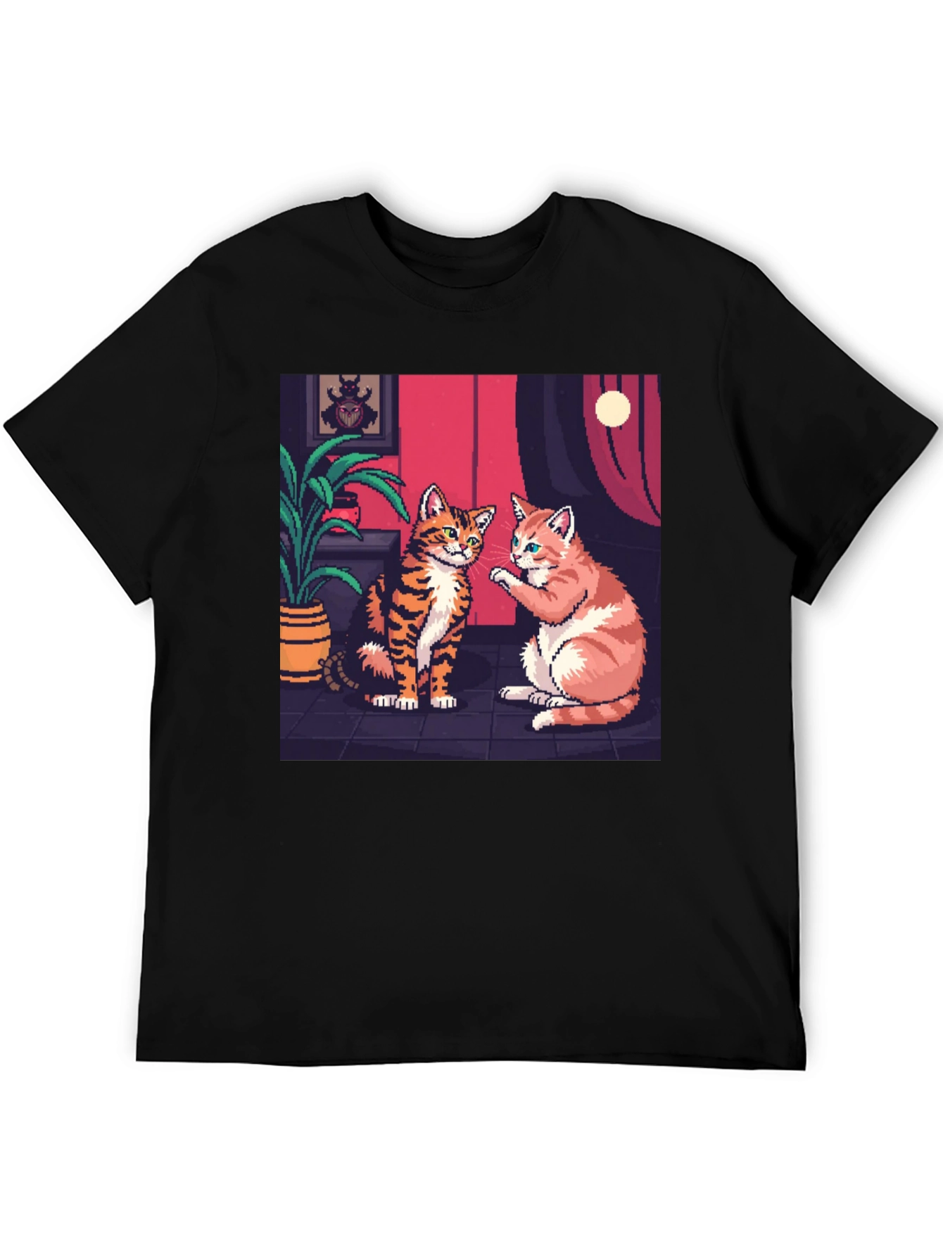 Pixel Art Cats Graphic Tee - Retro Style!