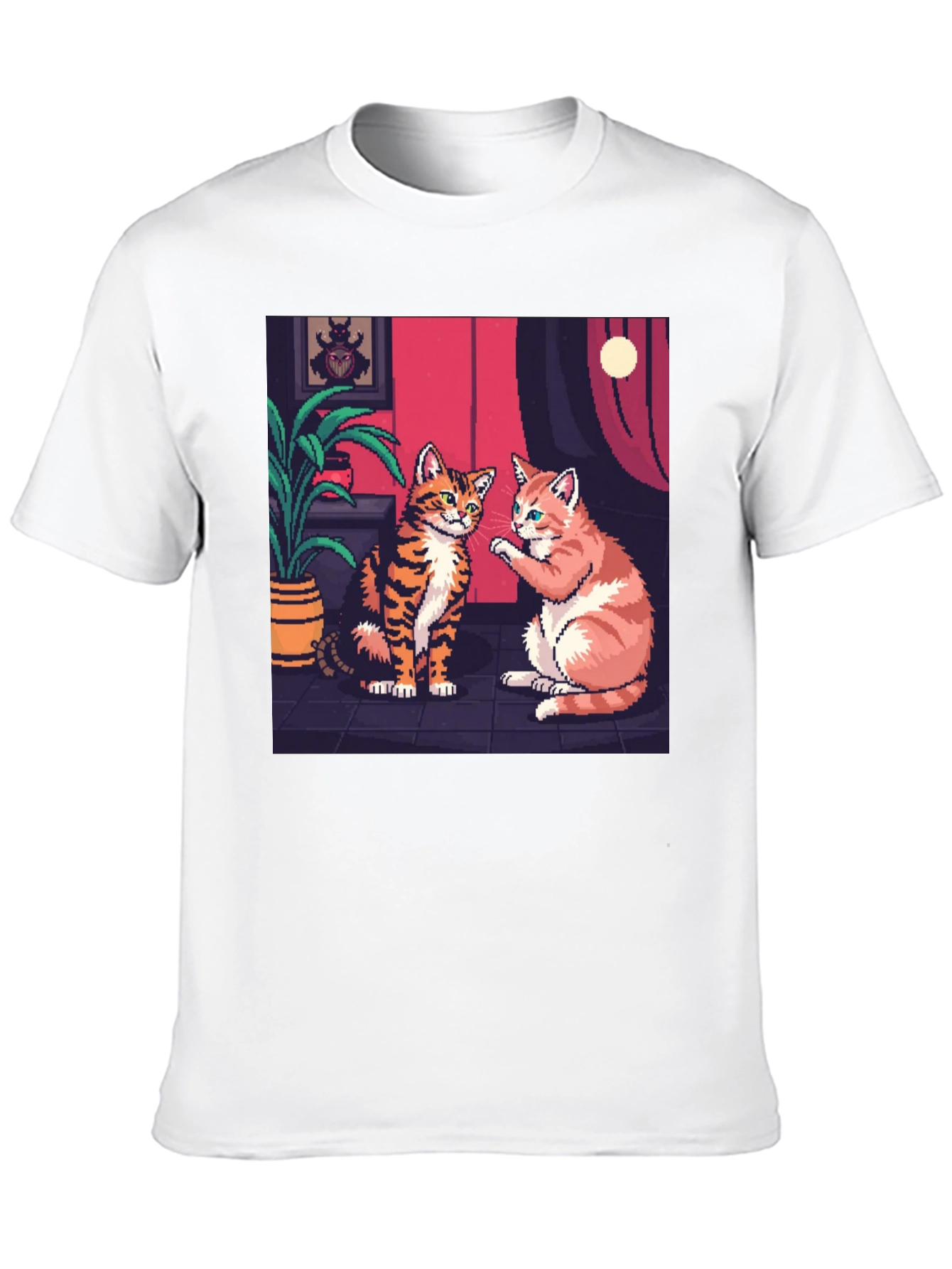 Pixel Art Cats Graphic Tee - Retro Style!