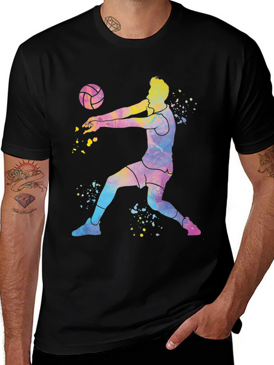 Volleyball Player Tie-Dye Graphic T-Shirt