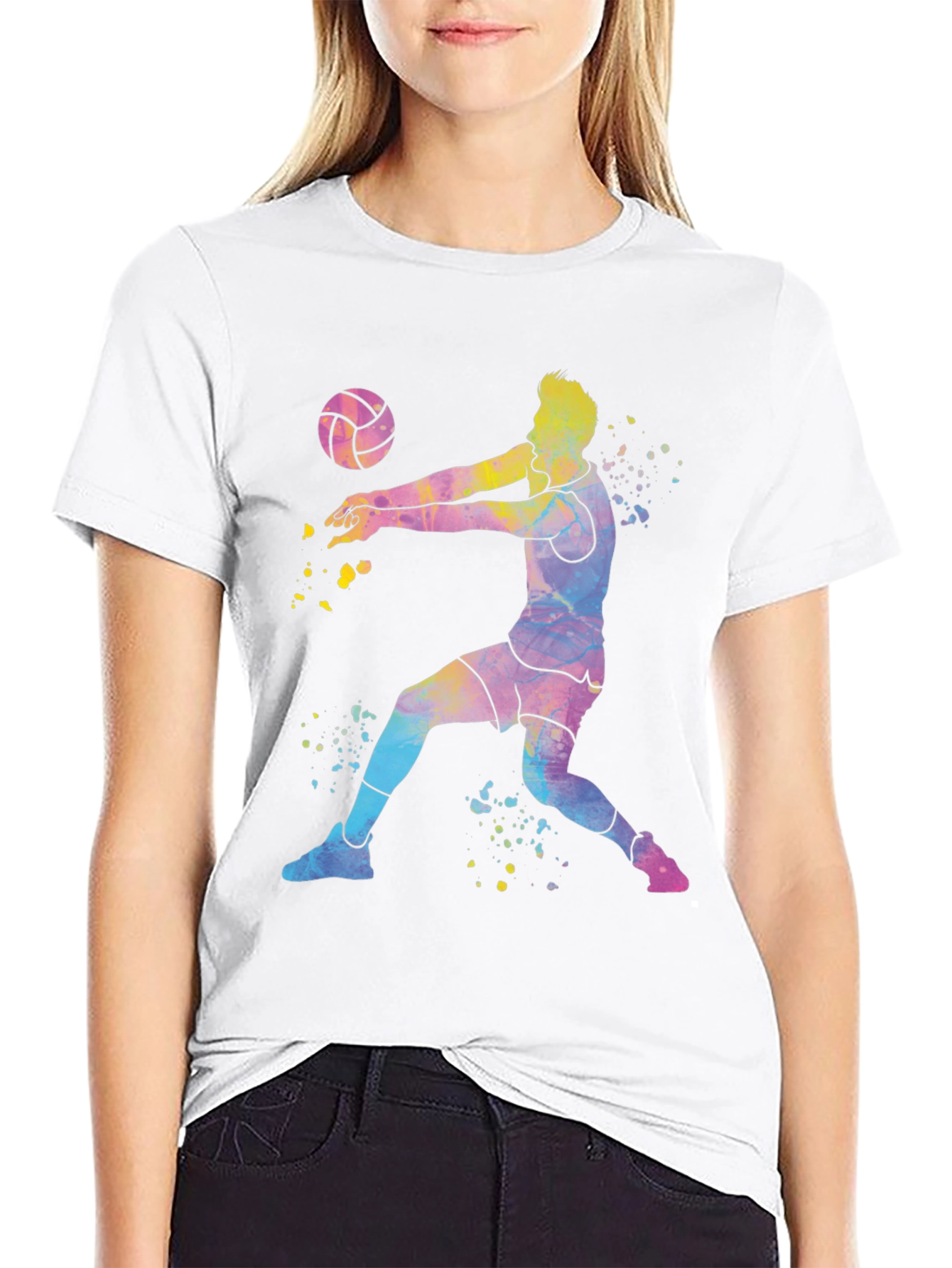 Volleyball Player Tie-Dye Graphic T-Shirt