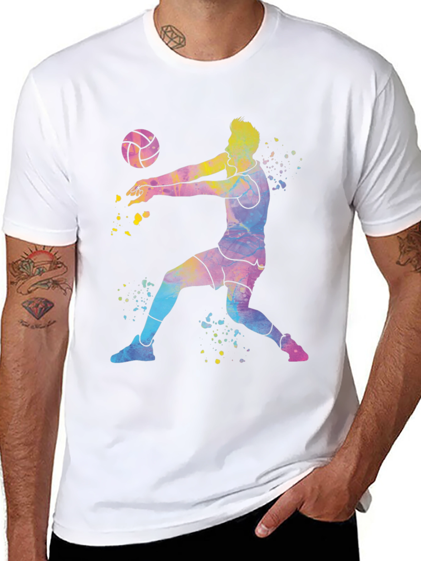 Volleyball Player Tie-Dye Graphic T-Shirt