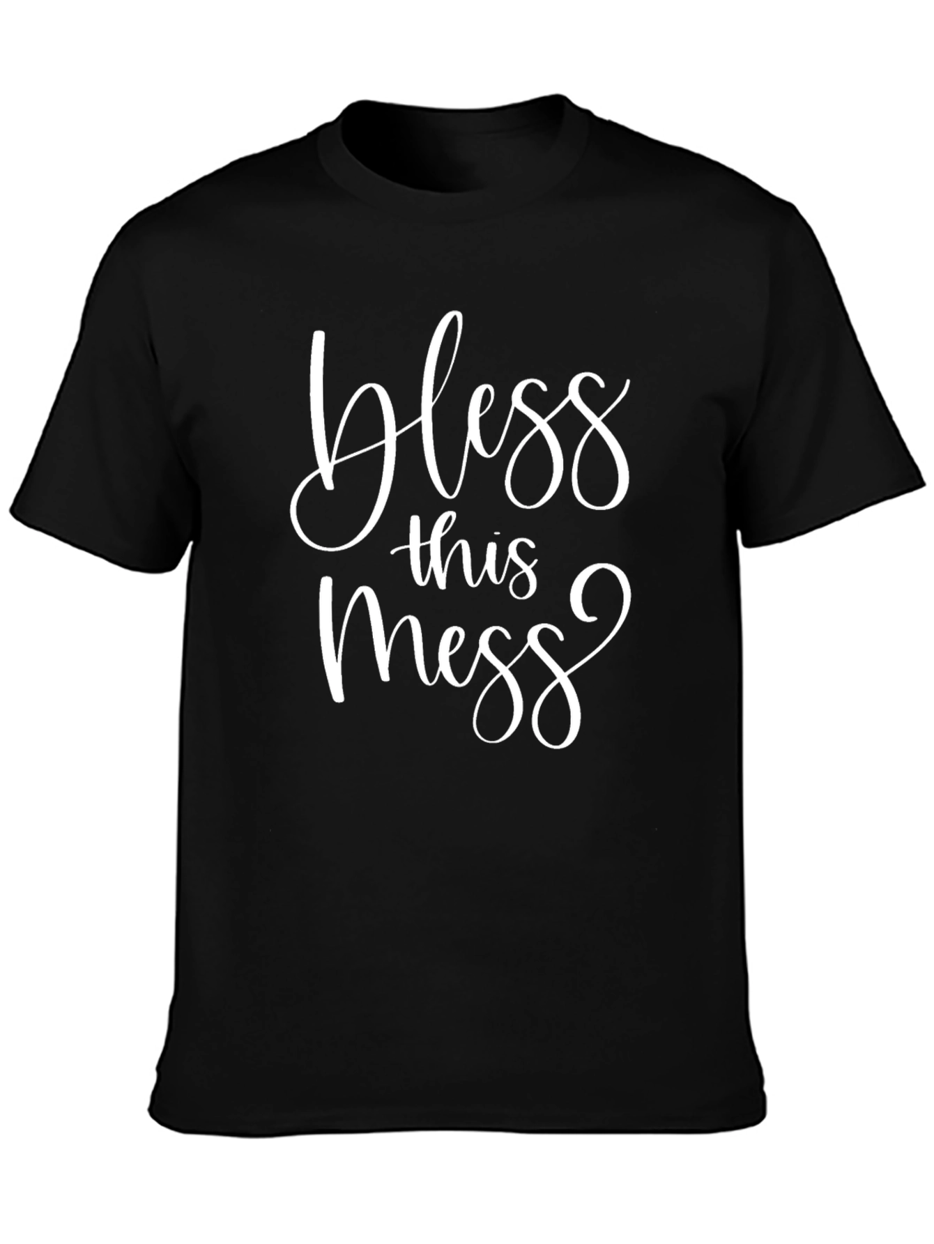 Bless This Mess Graphic Tee - Black Cotton T-Shirt