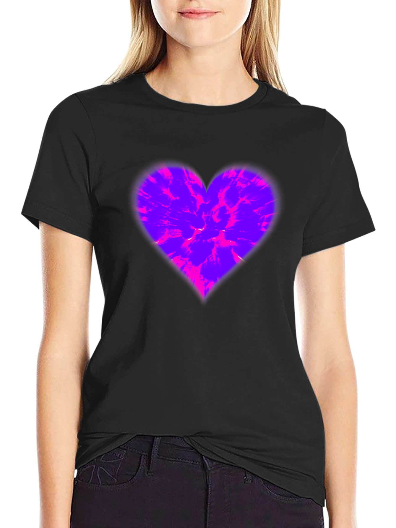 Heart Burst Graphic Tee - Stylish Mens Black T-Shirt