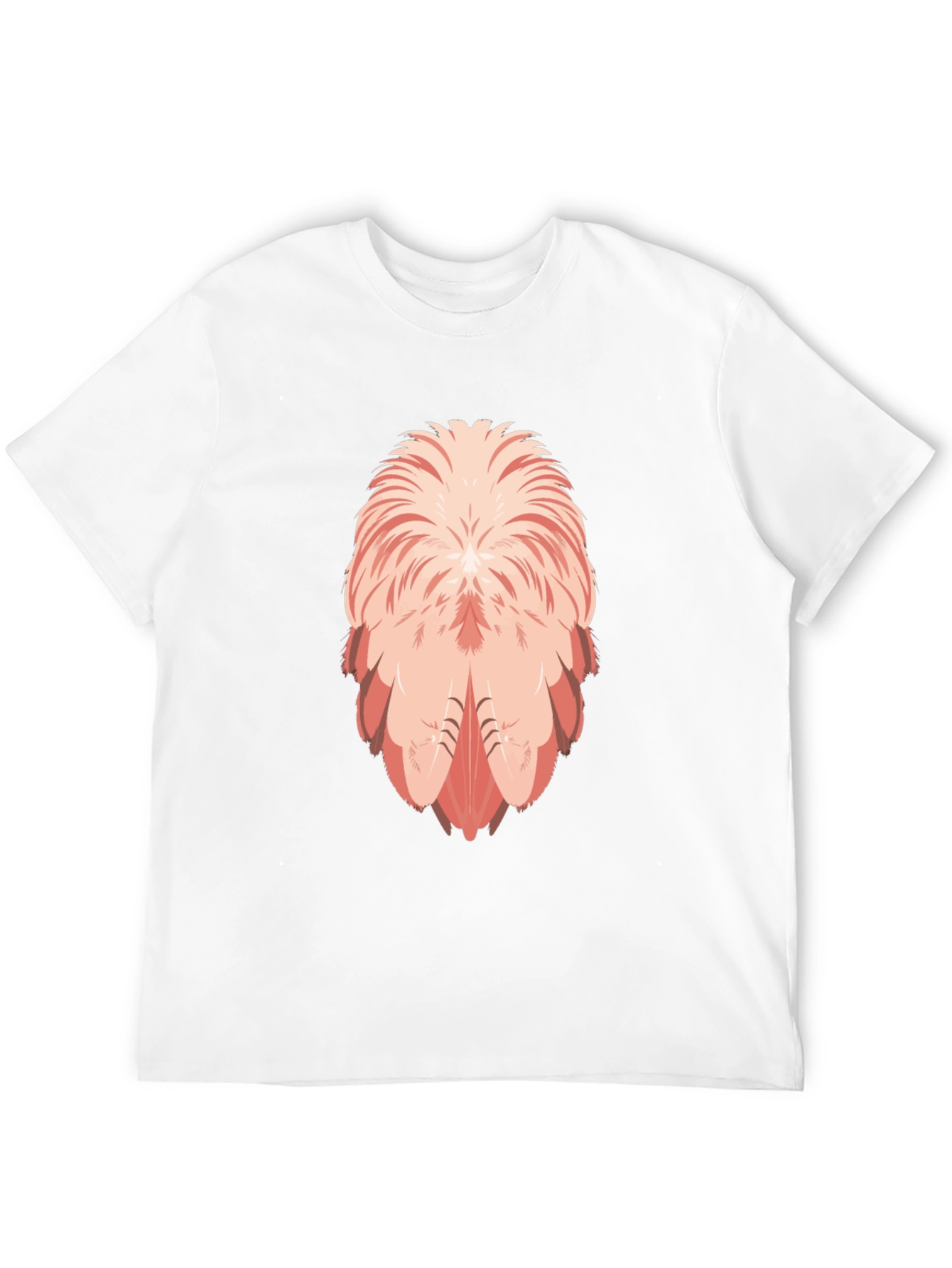 Flamingo Feather Design Black T-Shirt