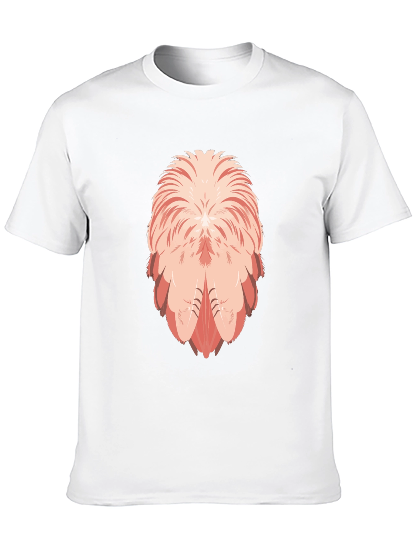 Flamingo Feather Design Black T-Shirt