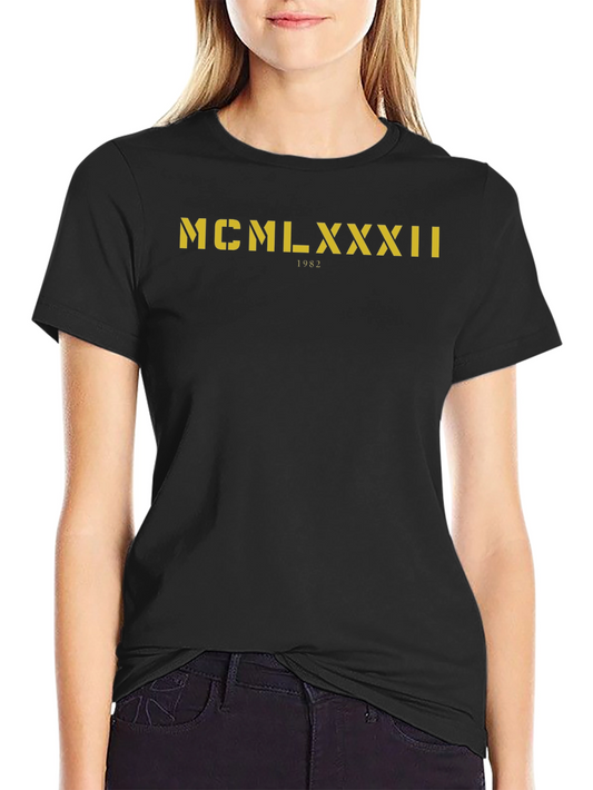 MCMLXXXII 1982 Black Graphic Tee