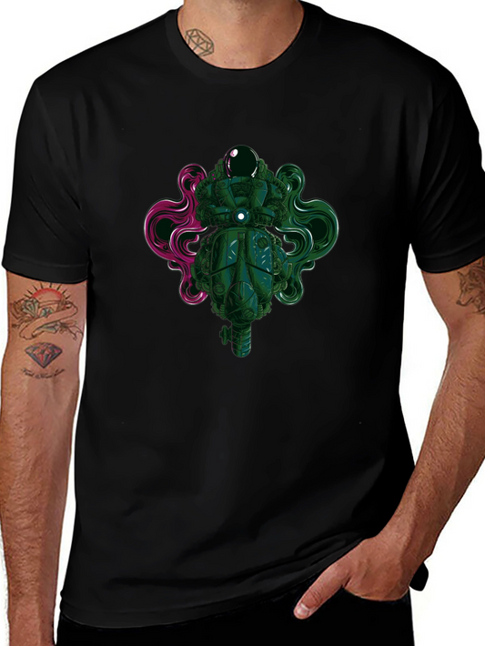 Astronaut Graphic Print Black T-Shirt