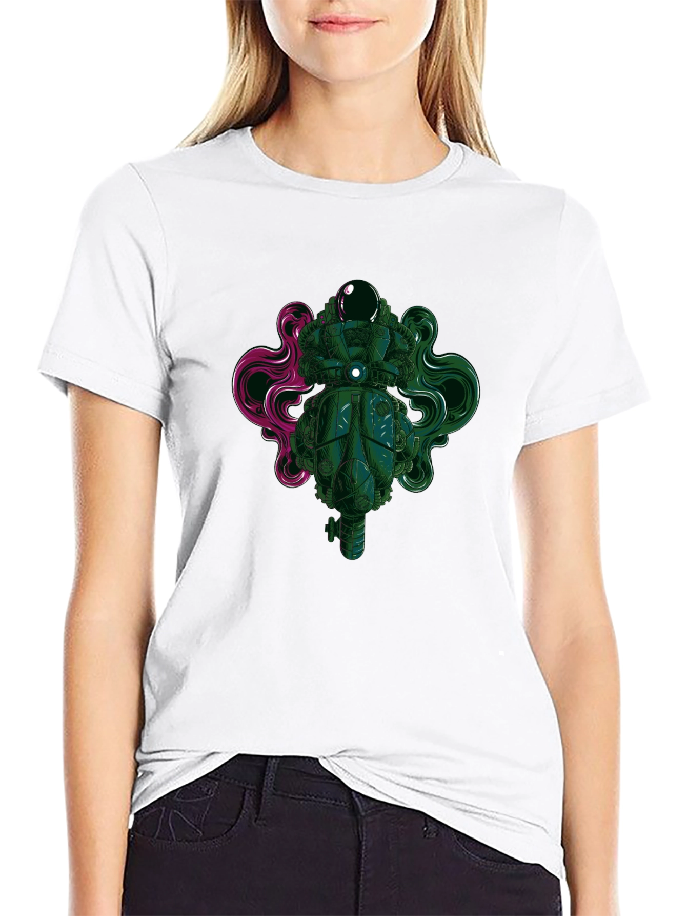 Astronaut Graphic Print Black T-Shirt