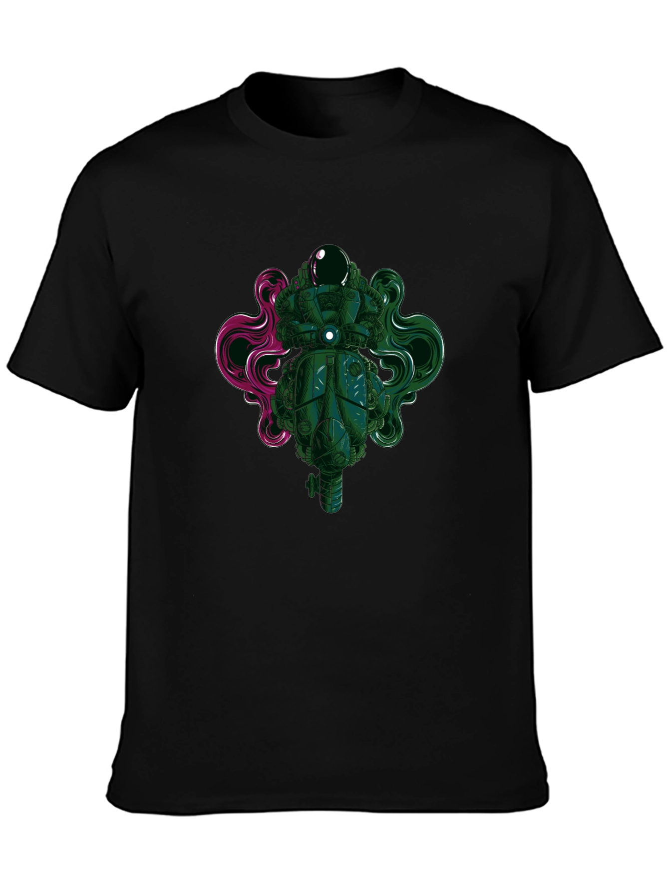 Astronaut Graphic Print Black T-Shirt