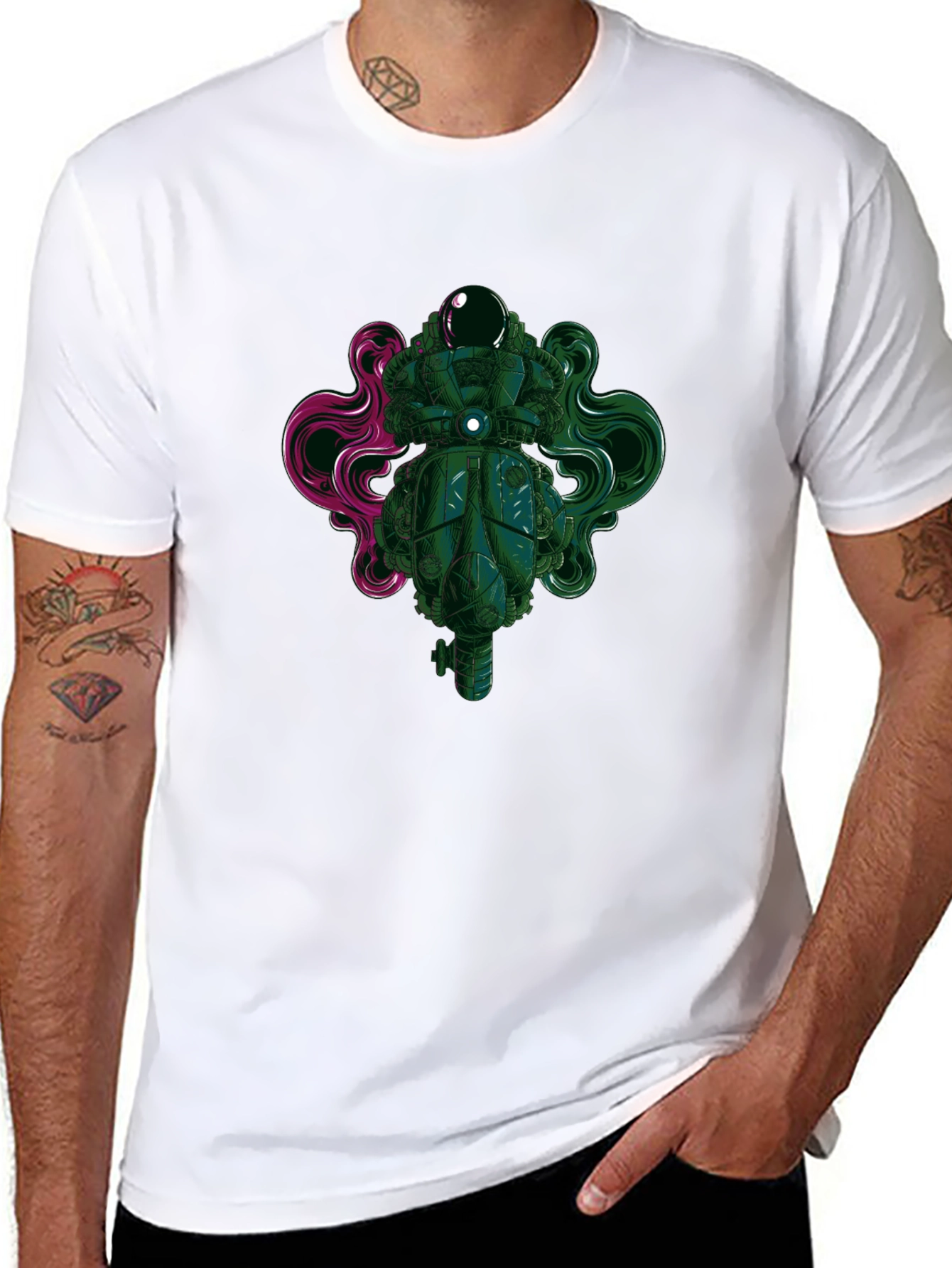 Astronaut Graphic Print Black T-Shirt