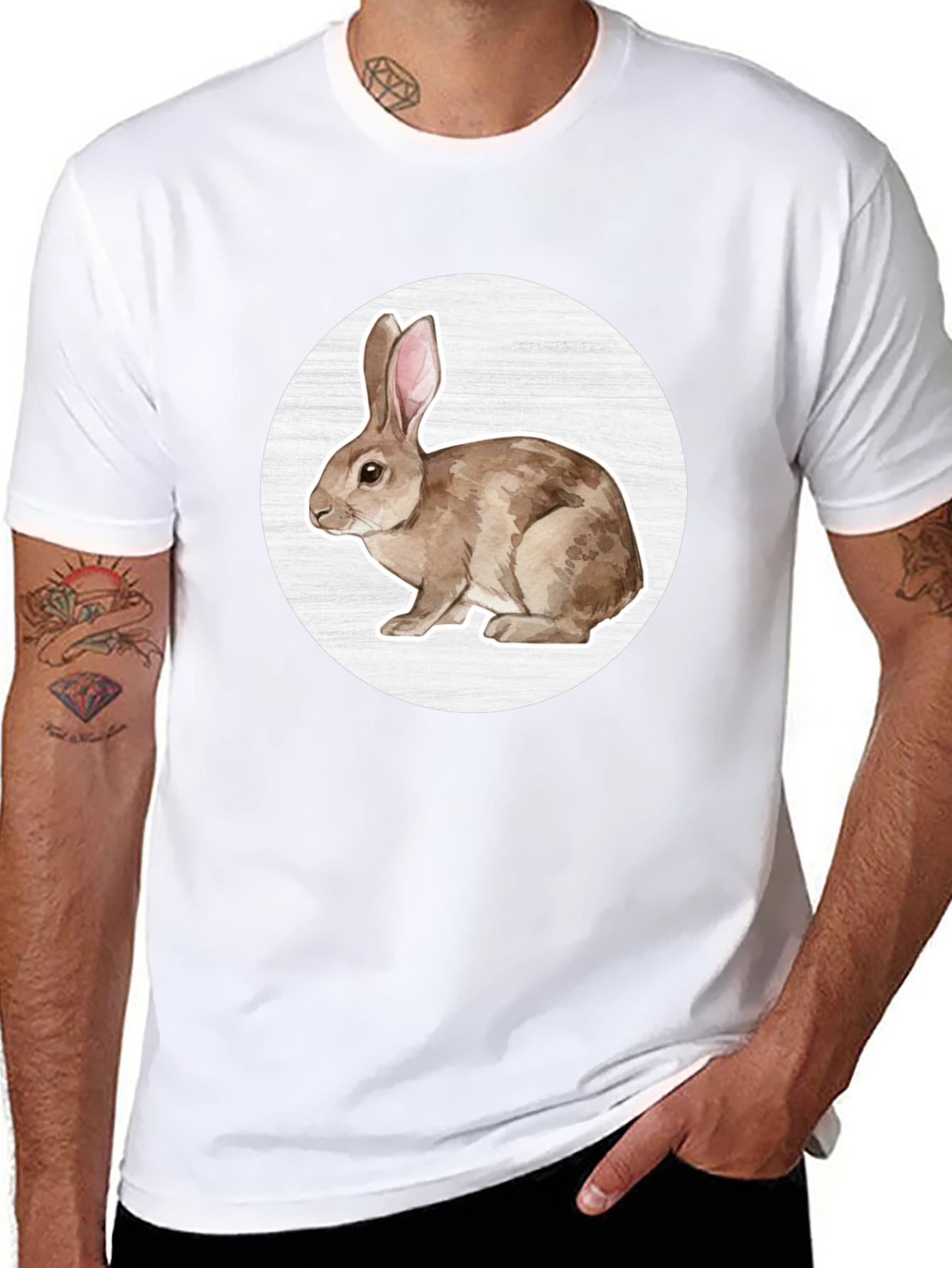 Rabbit Graphic Tee - Mens Black T-Shirt