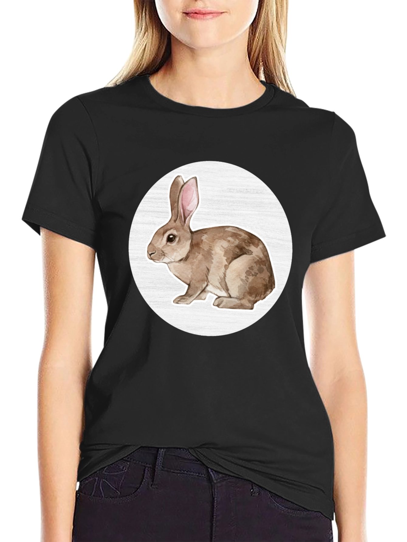Rabbit Graphic Tee - Mens Black T-Shirt