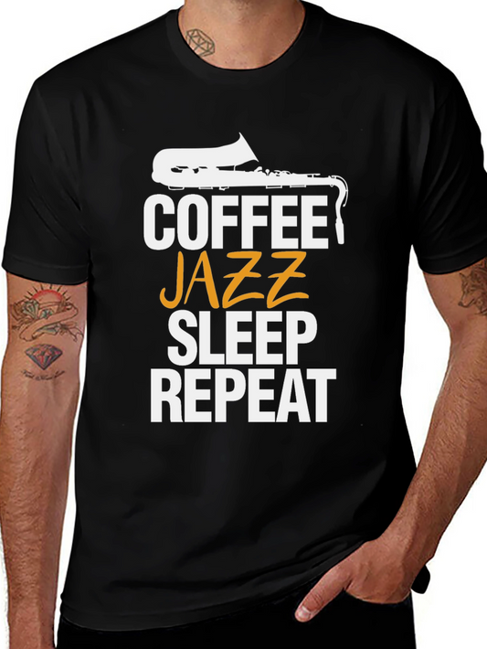 Coffee Jazz Sleep Repeat Graphic Tee