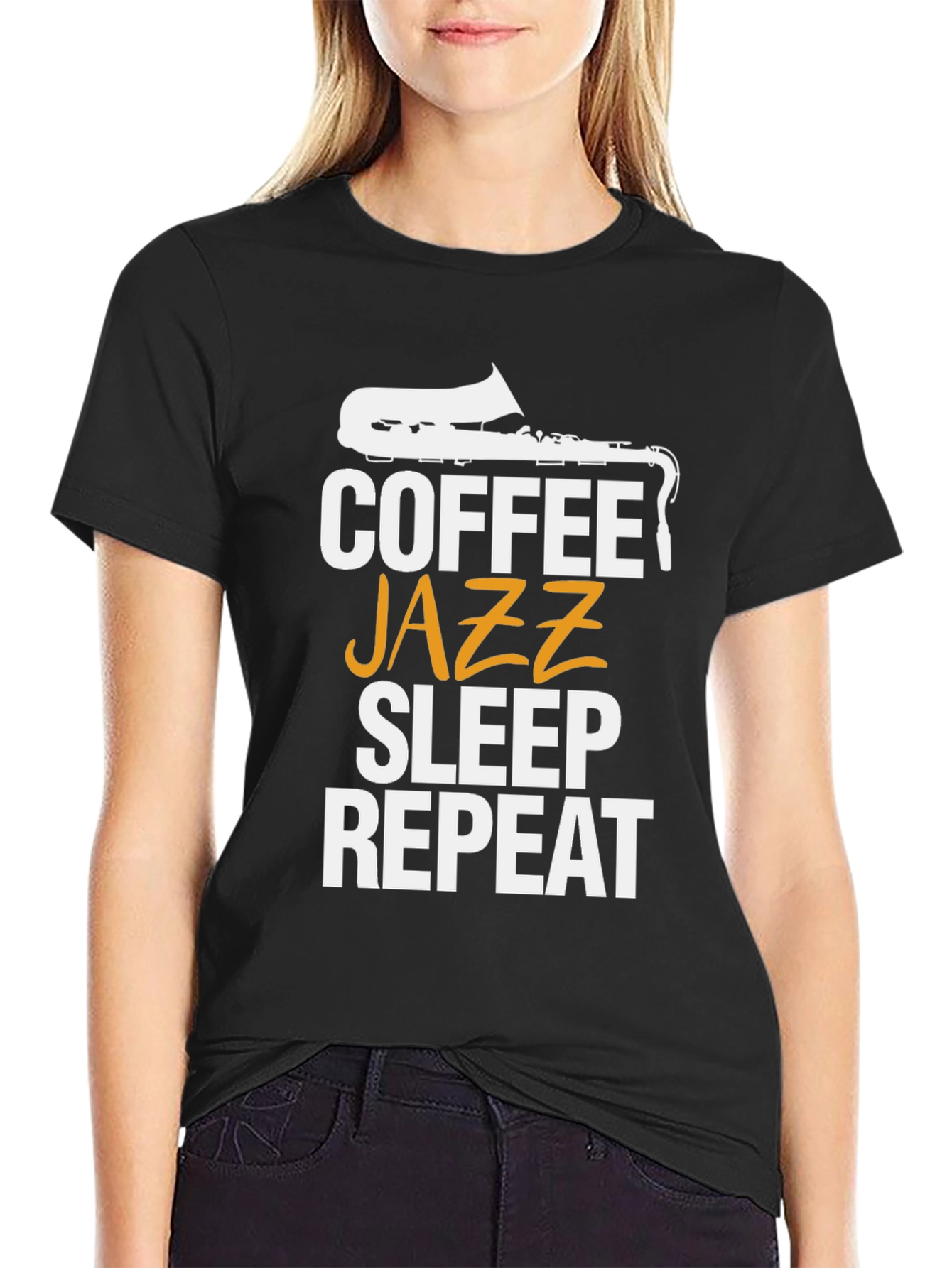 Coffee Jazz Sleep Repeat Graphic Tee