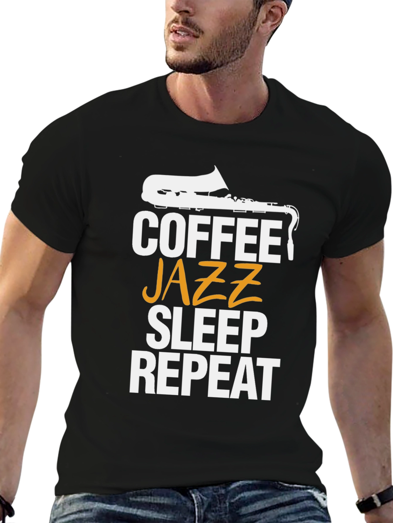 Coffee Jazz Sleep Repeat Graphic Tee