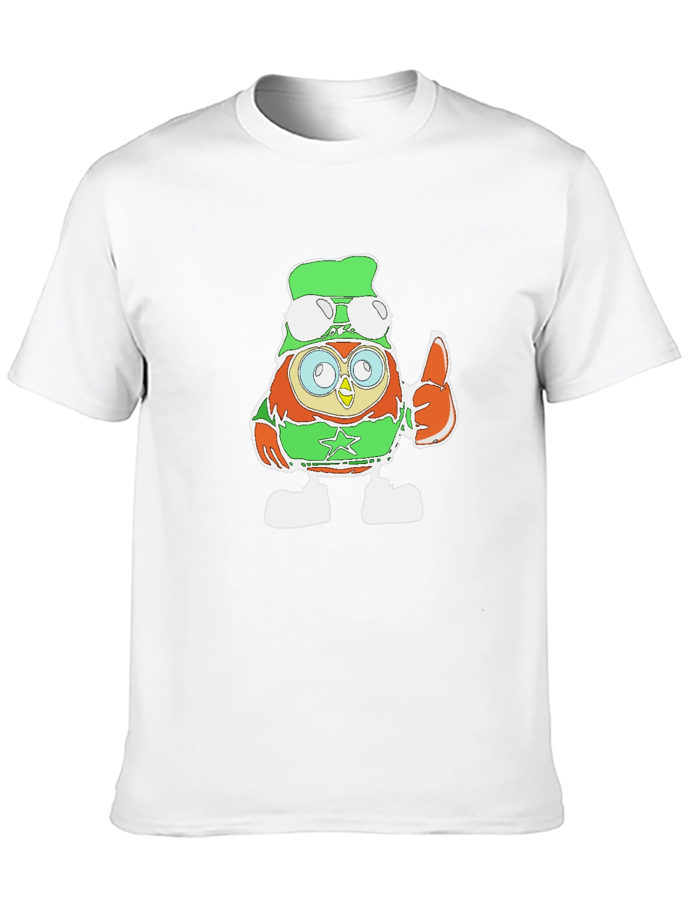 Cartoon Owl Pilot Graphic Print Tee
