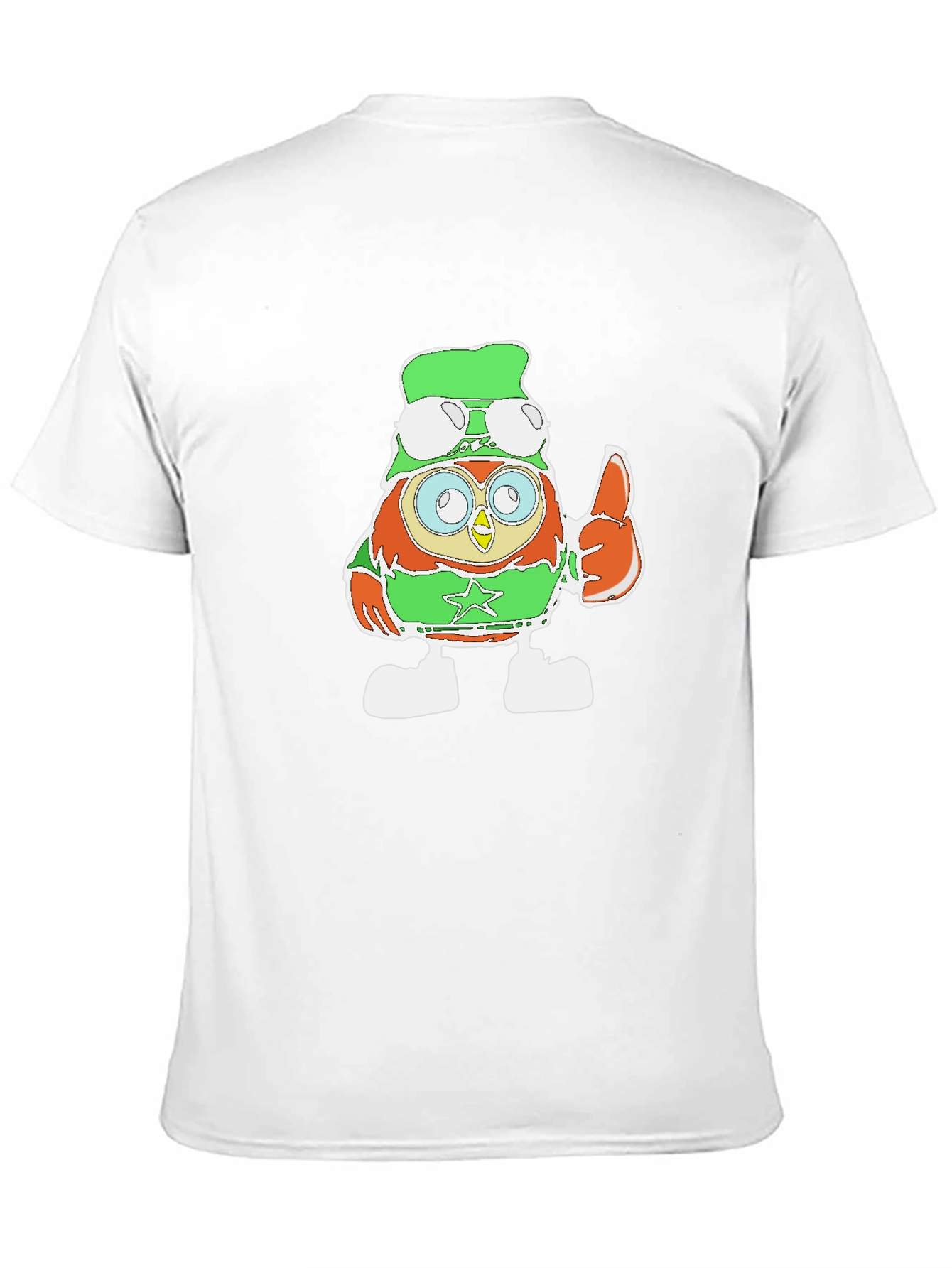 Cartoon Owl Pilot Graphic Print Tee