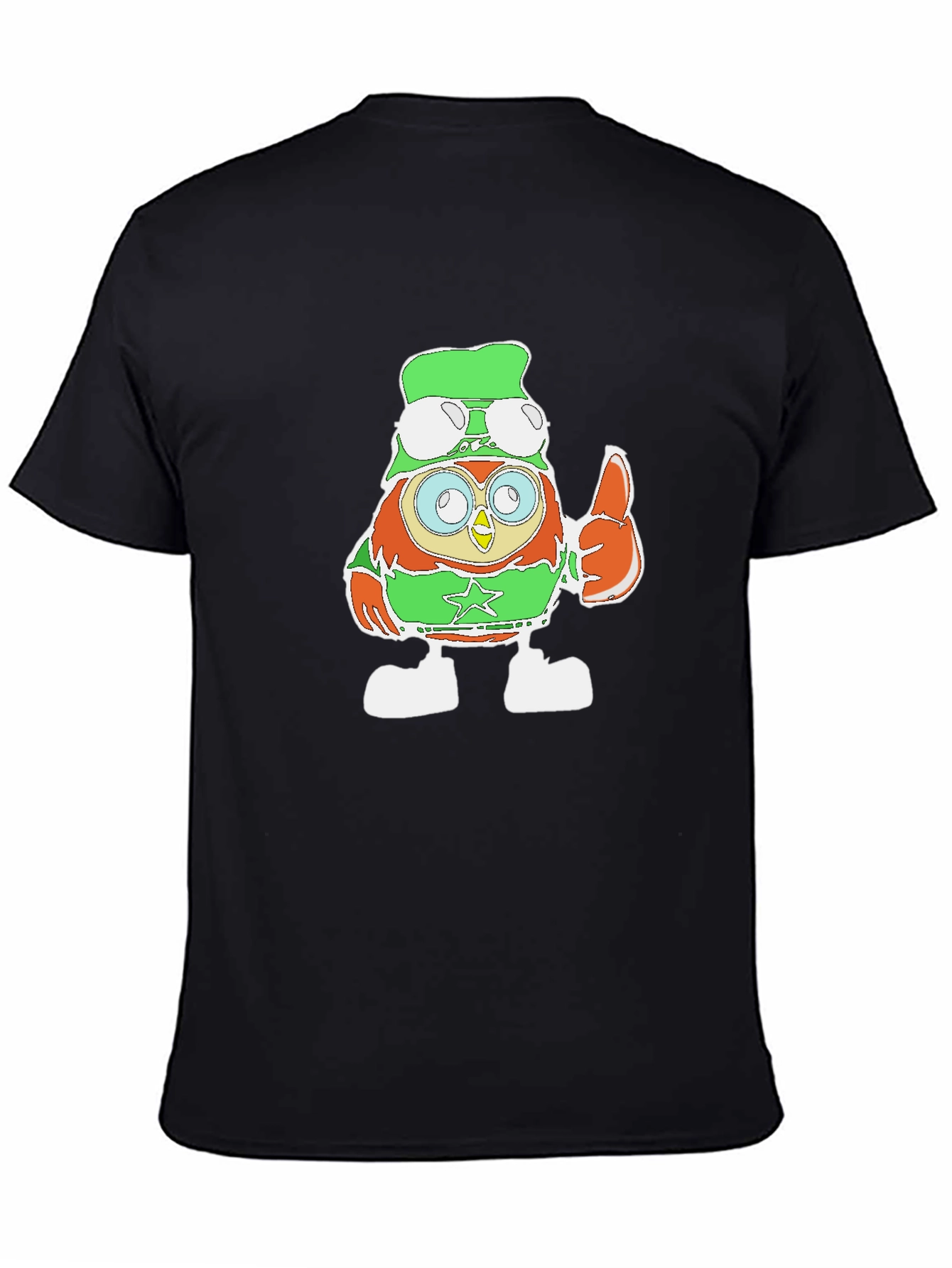 Cartoon Owl Pilot Graphic Print Tee