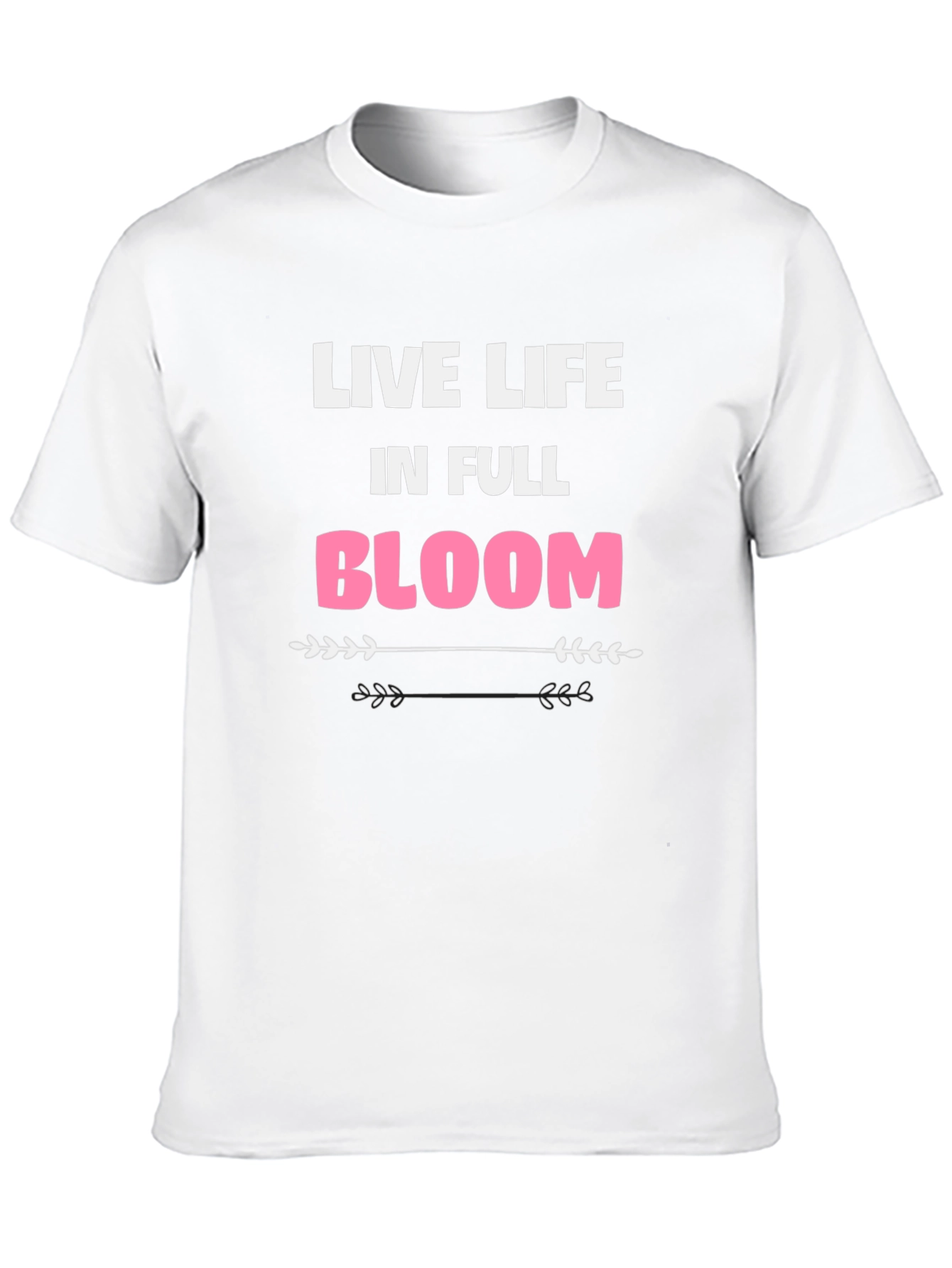 Live Life in Full Bloom Graphic Tee - Black