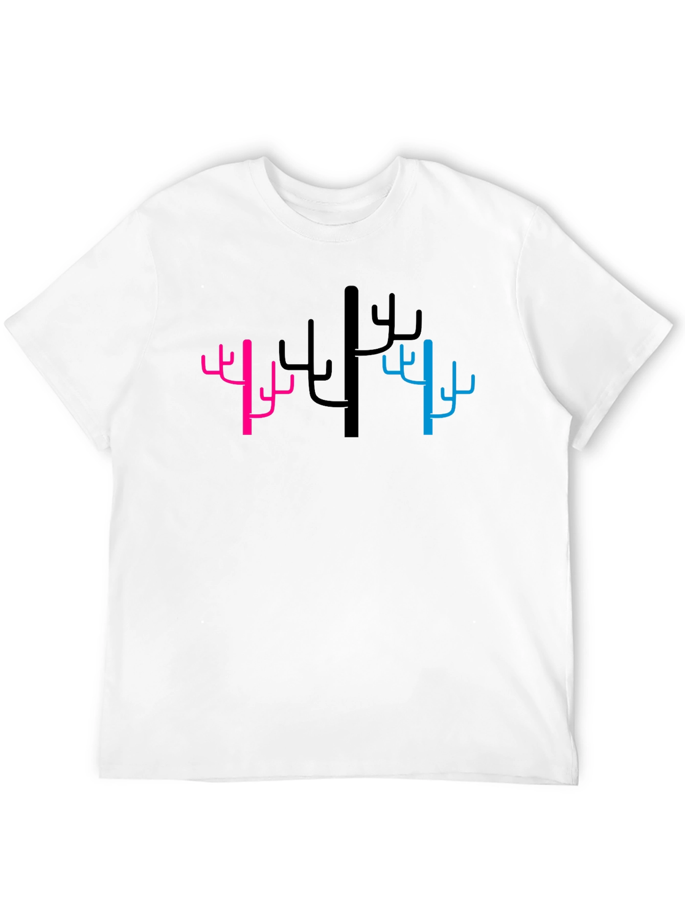 Cactus Graphic Tee - Pink Black & Blue Trees