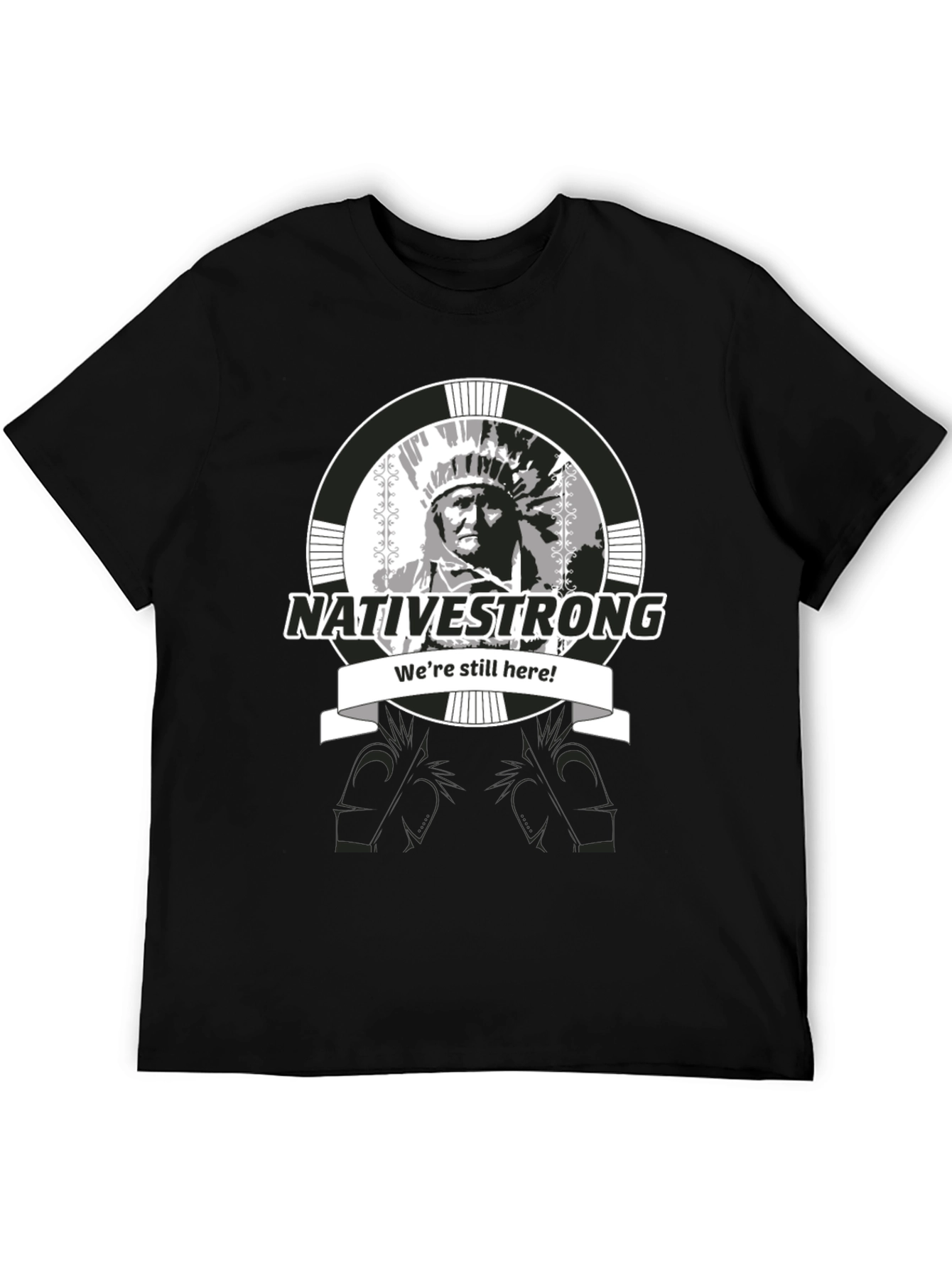 Native Strong Graphic T-Shirt - Black Crew Neck Tee