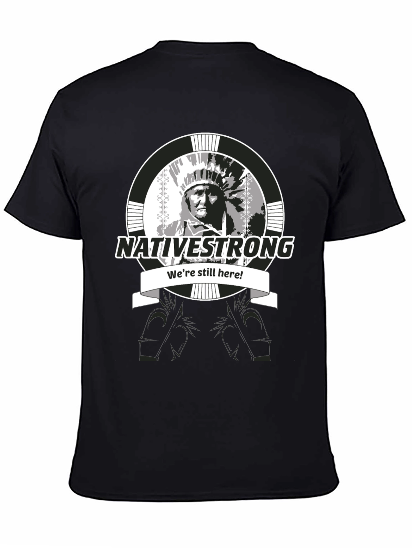 Native Strong Graphic T-Shirt - Black Crew Neck Tee